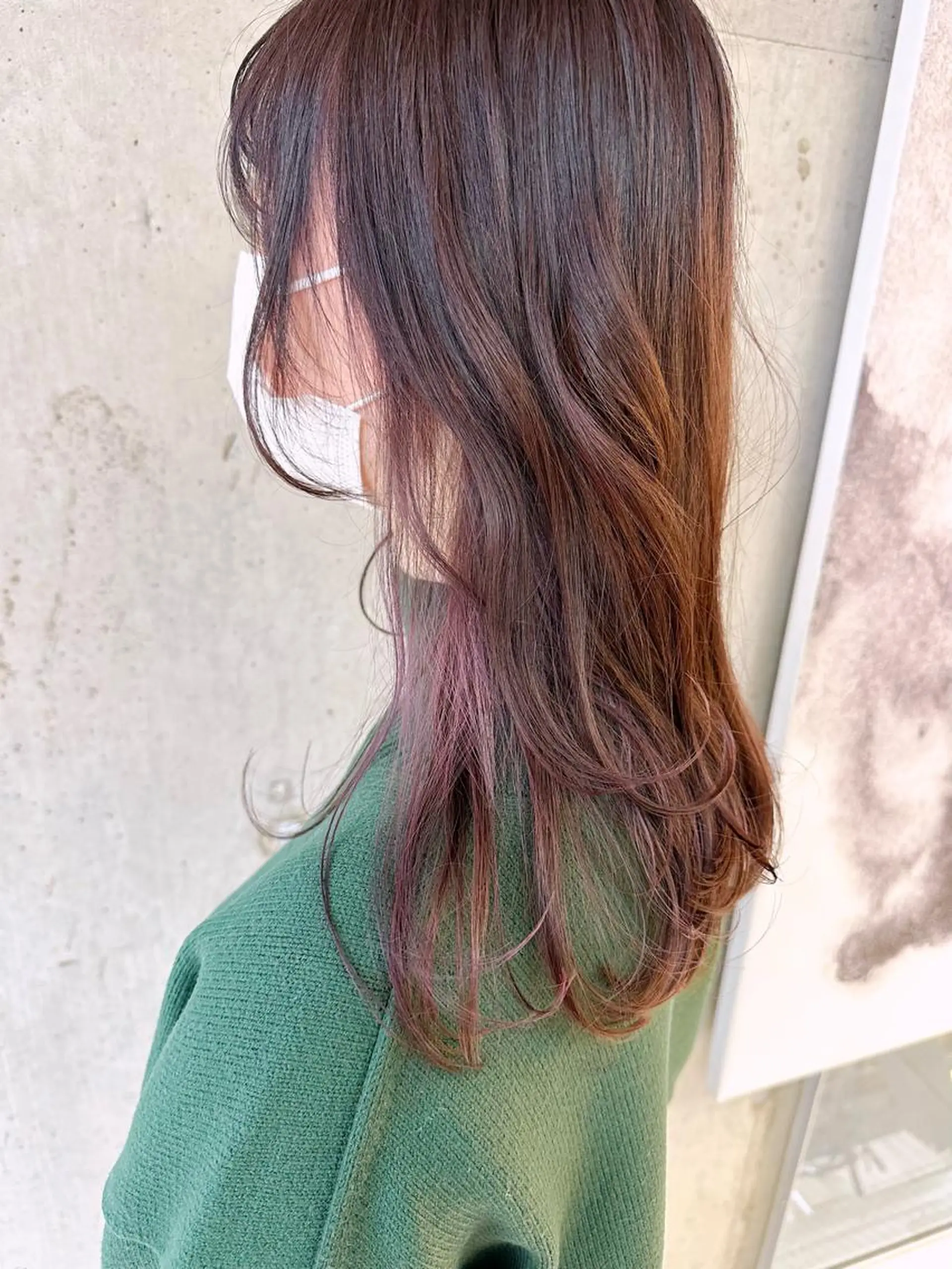 セミロング パープルカラー 園田あずさ/髪質改善 /透明感カラーのヘアスタイル