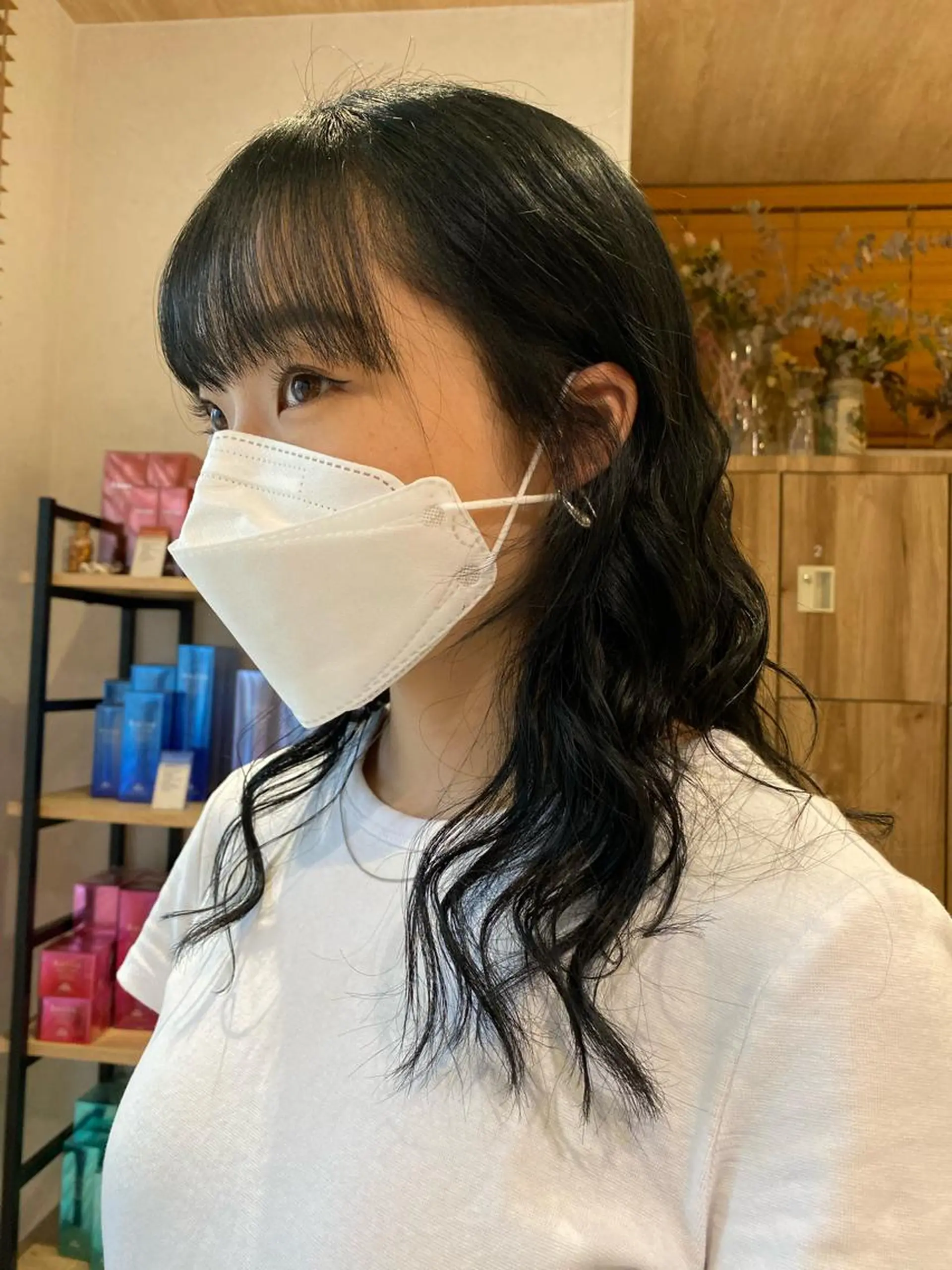 セミロング カラー ヘアアレンジ 黒髪 パーマ指名No1 /namiのヘアスタイル