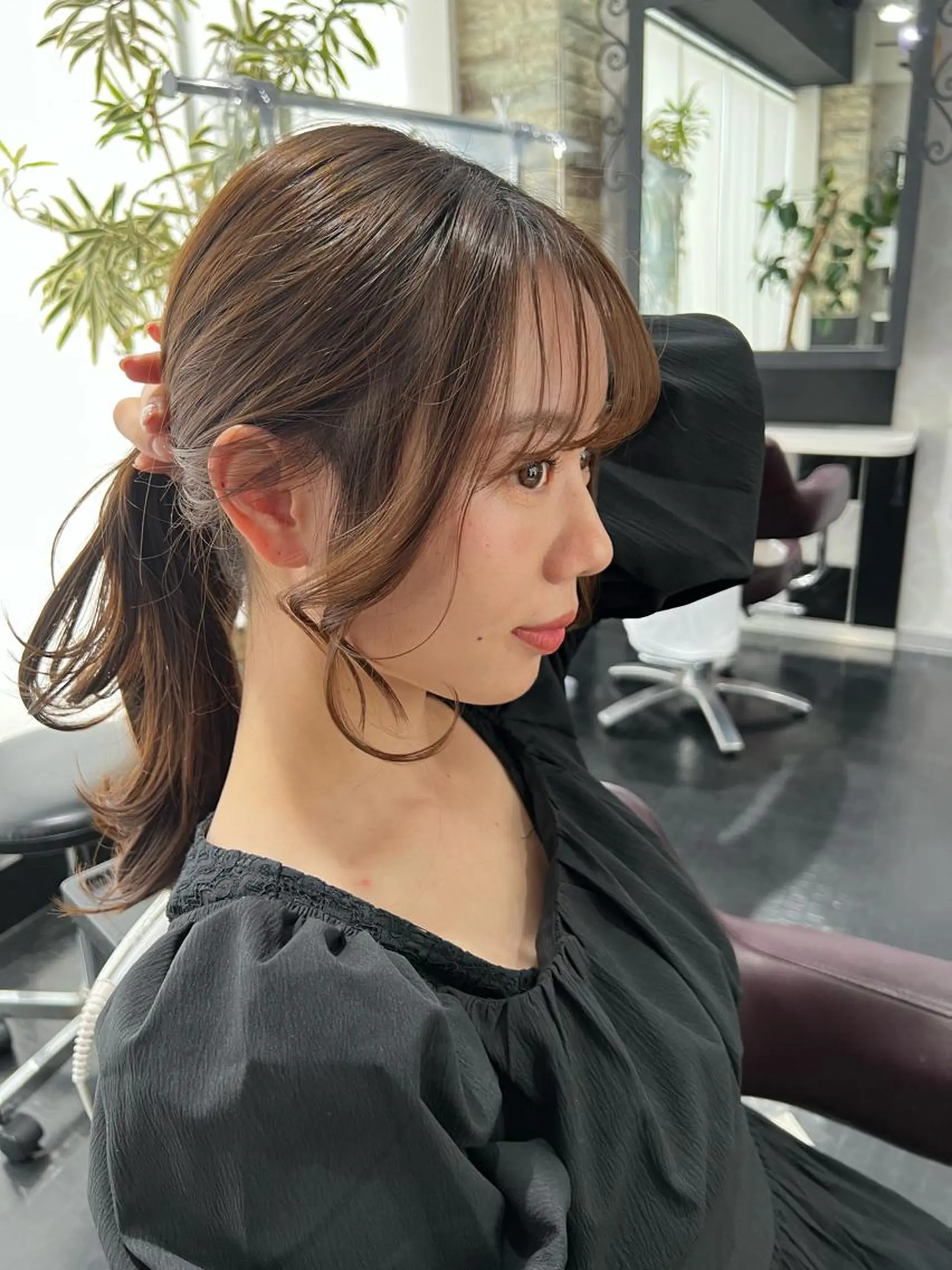 ミディアム 顔周りカット ほさか しんごのヘアスタイル