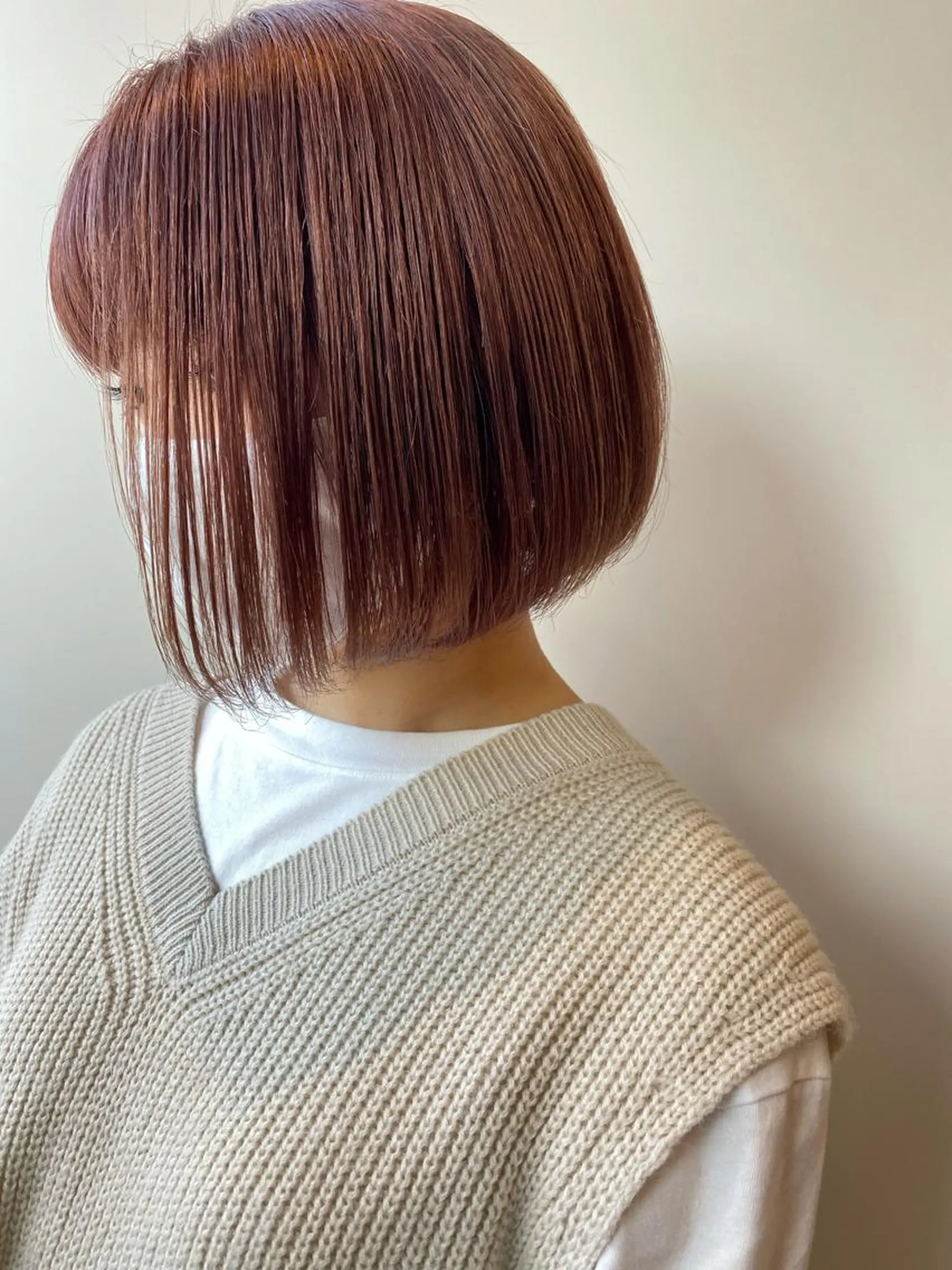 ショート カラー ベージュカラー ピンクカラー ピンクベージュ 為近日向子🐥暖色 💘顔周りカット🌈のヘアスタイル