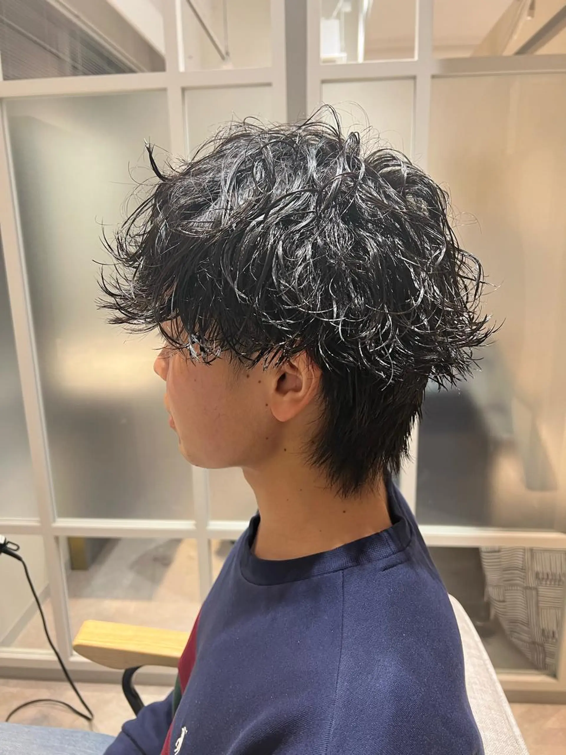 パーマ メンズ センターパート マッシュ メンズパーマ メンズショート ツイストスパイラルパーマ カット パーマ ⭕️メンズパーマ⭕️ 山口　裕太郎のヘアスタイル