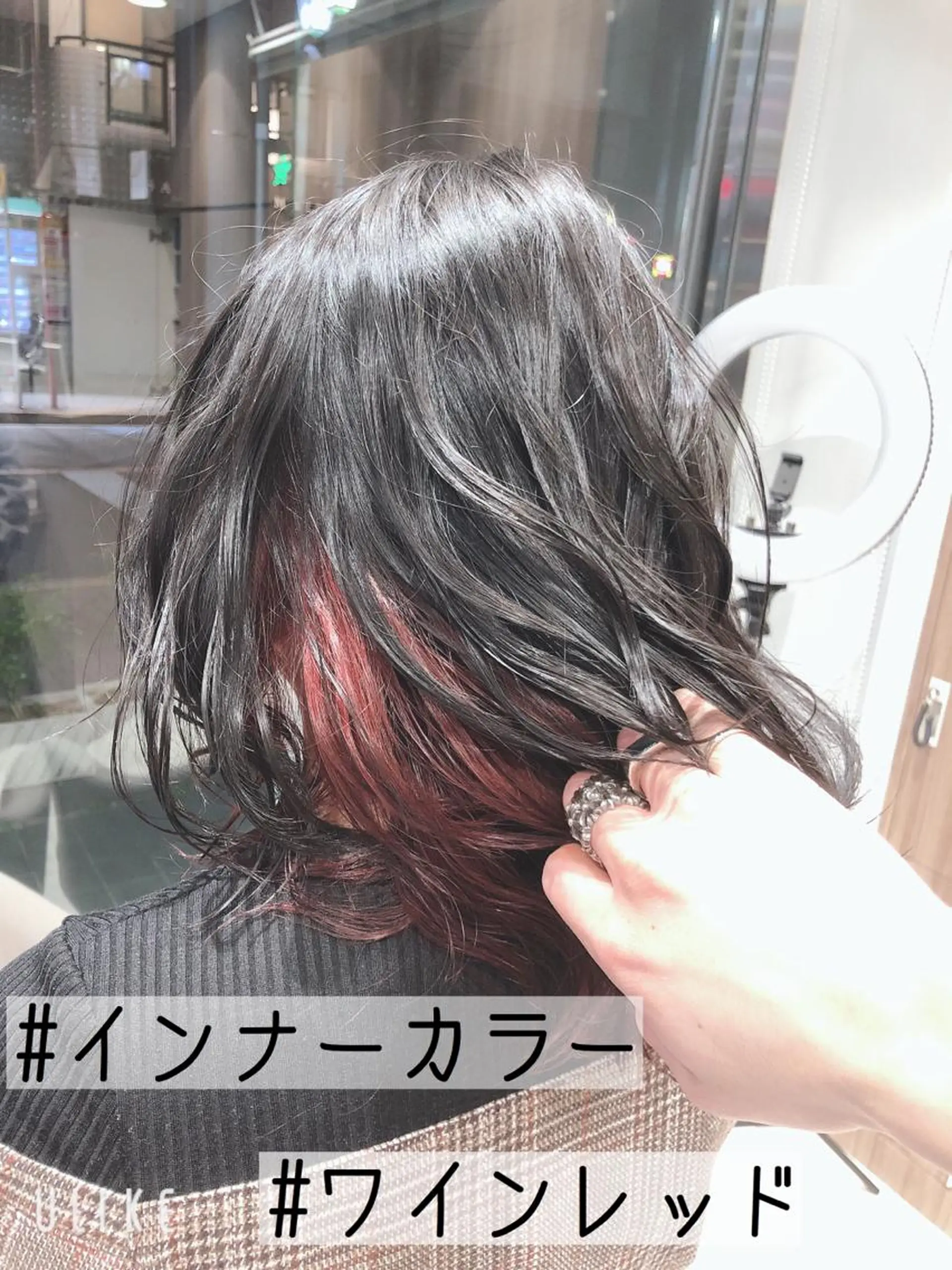 ミディアム カラー ヘアアレンジ ハイトーンカラー インナーカラー レッドカラー メンズパーマ特化/ KAORU/店長のヘアスタイル