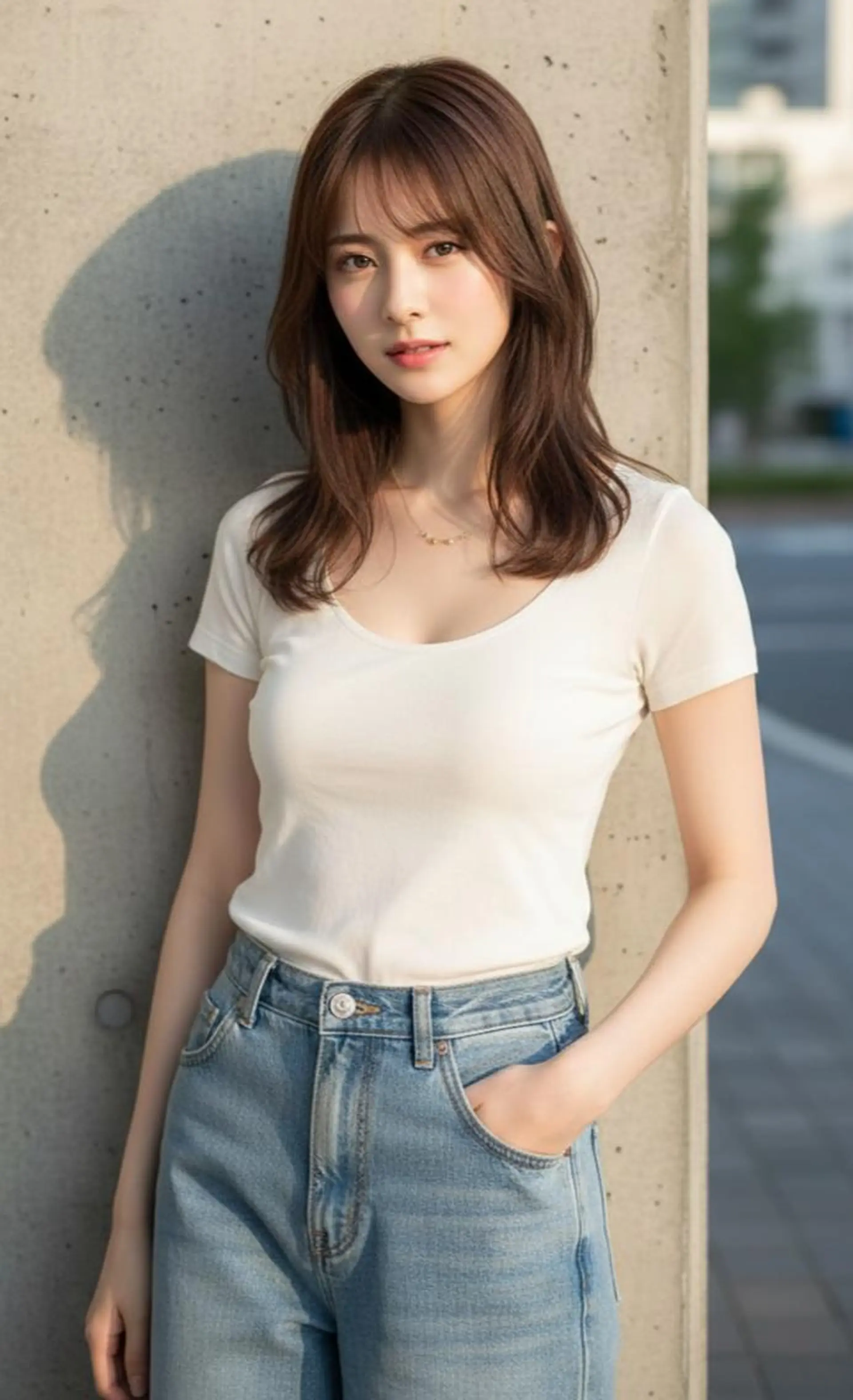 カラー セミロング ブラウンカラー 透明感カラー レイヤーカット 小顔カット カット ヘアカラー トリートメント ヘアセット さく/髪質改善× 縮毛矯正/町田のヘアスタイル