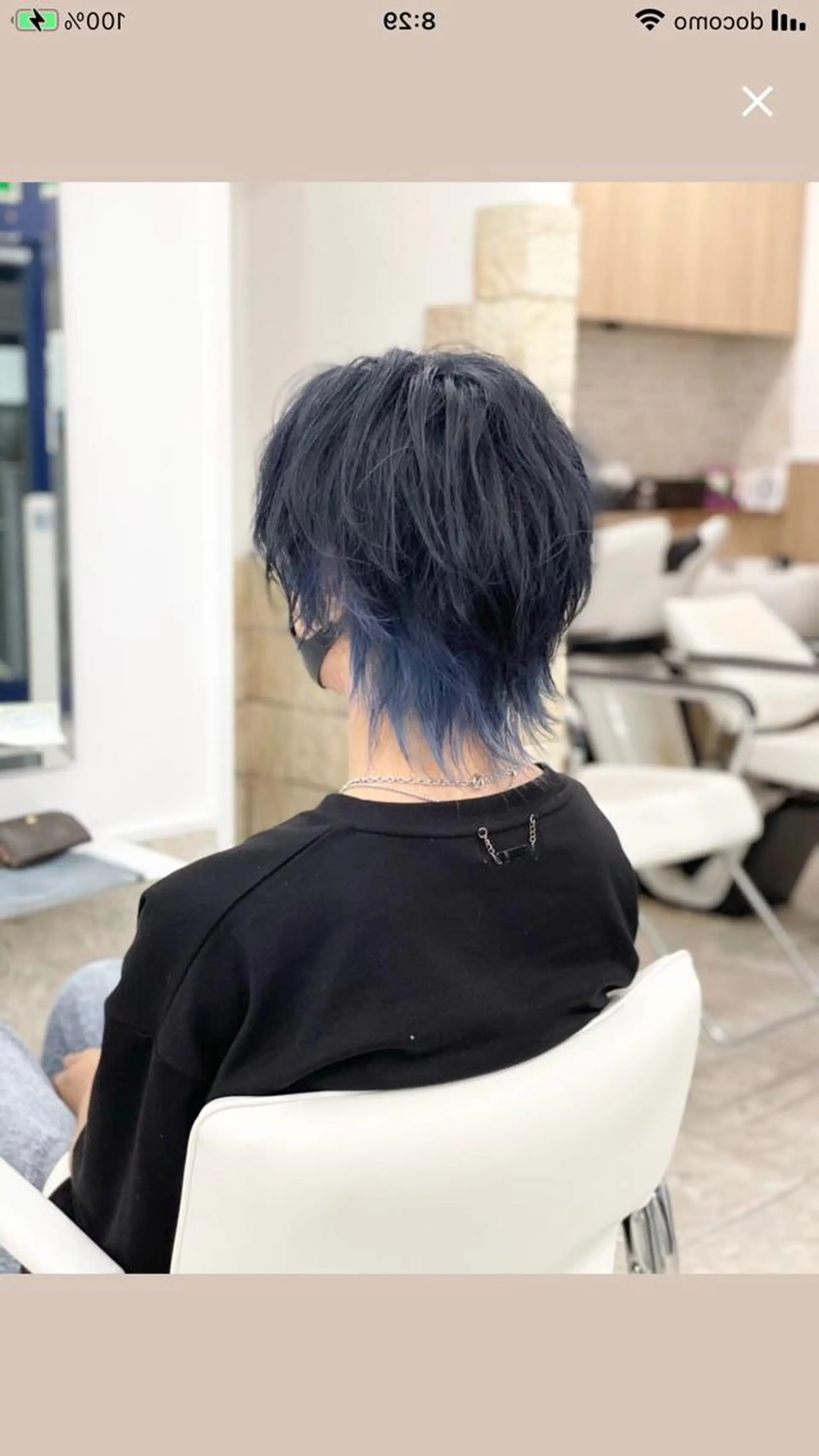 ショート カラー ヘアアレンジ メンズ メンズウルフカット ブルーカラー シルバー ウルフカット 白髪ぼかしハイライト 白髪ぼかしカラー中澤のヘアスタイル