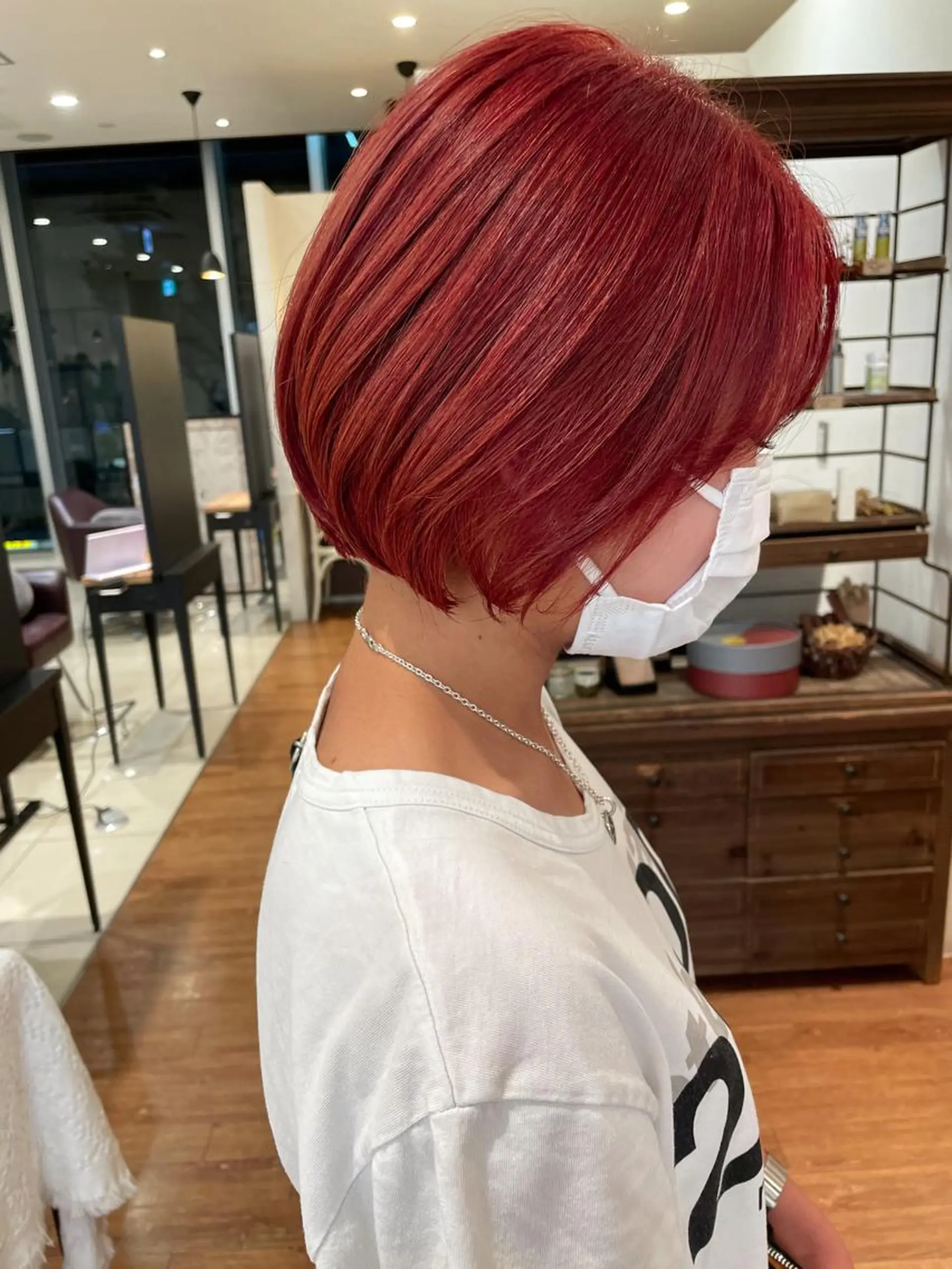 ショート カラー オレンジ 髪質改善/ブリーチ 田代 龍我のヘアスタイル