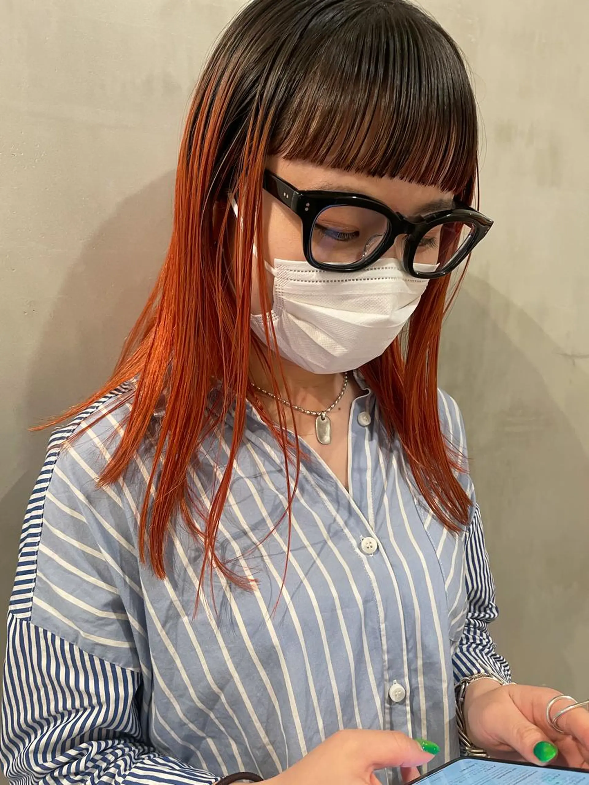 ミディアム カラー ヘアカラー トリートメント 優 作のヘアスタイル