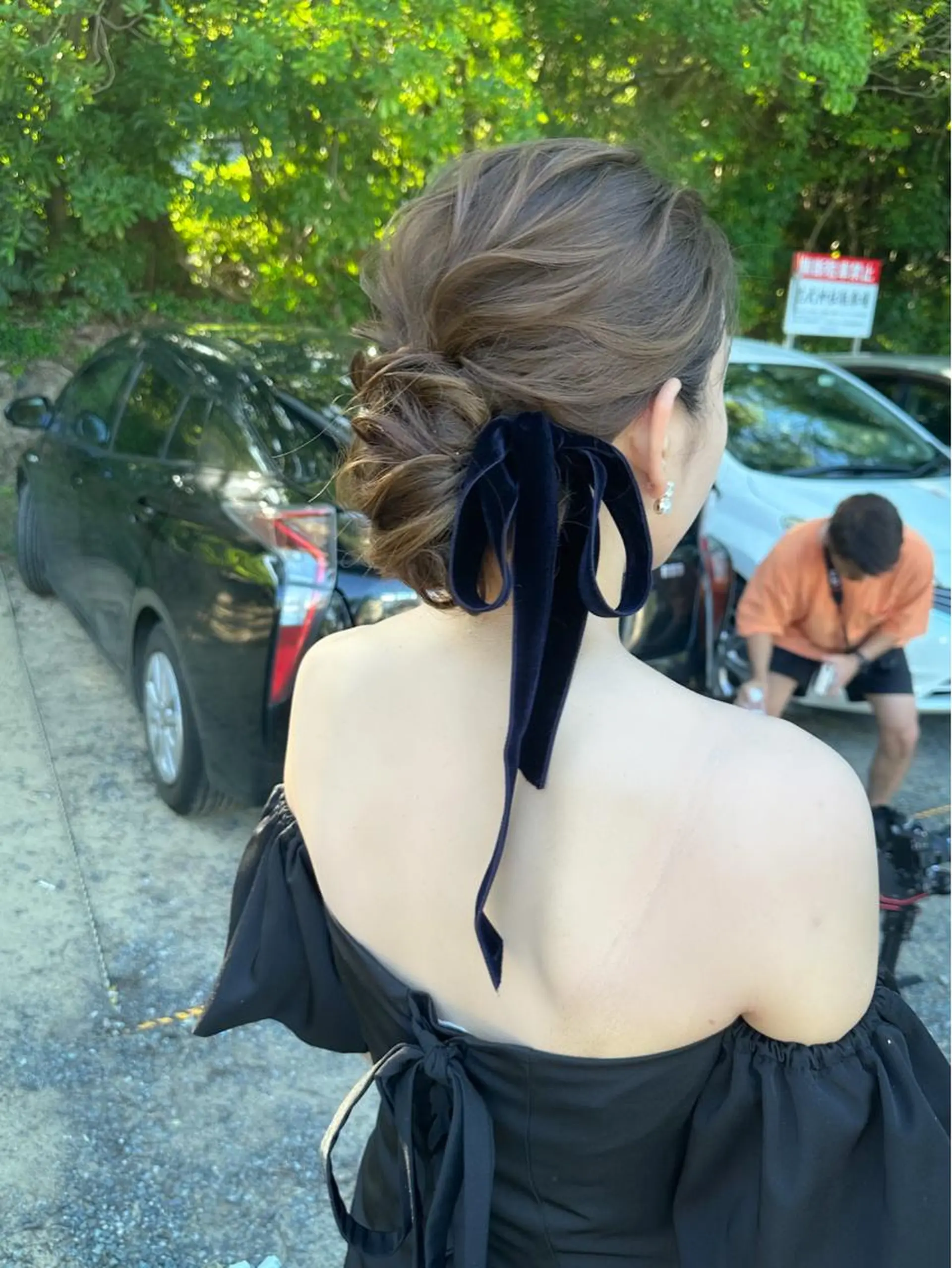 ロング カラー ヘアアレンジ 結婚式・ブライダル autre所属・大久保 ひでなりのヘアスタイル