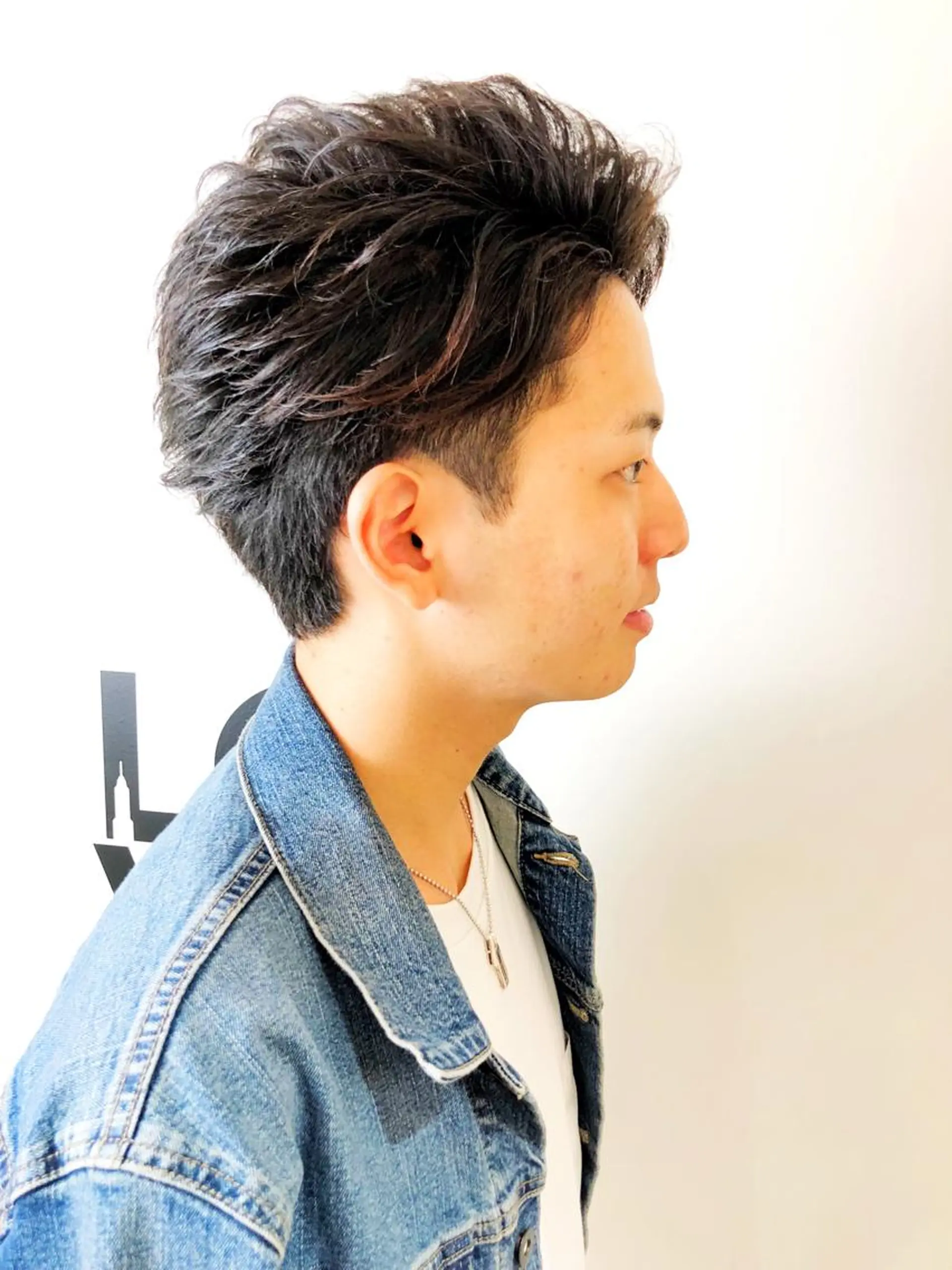 ショート パーマ ヘアアレンジ メンズ 赤み消しカラー /透明感カラー 上長のヘアスタイル