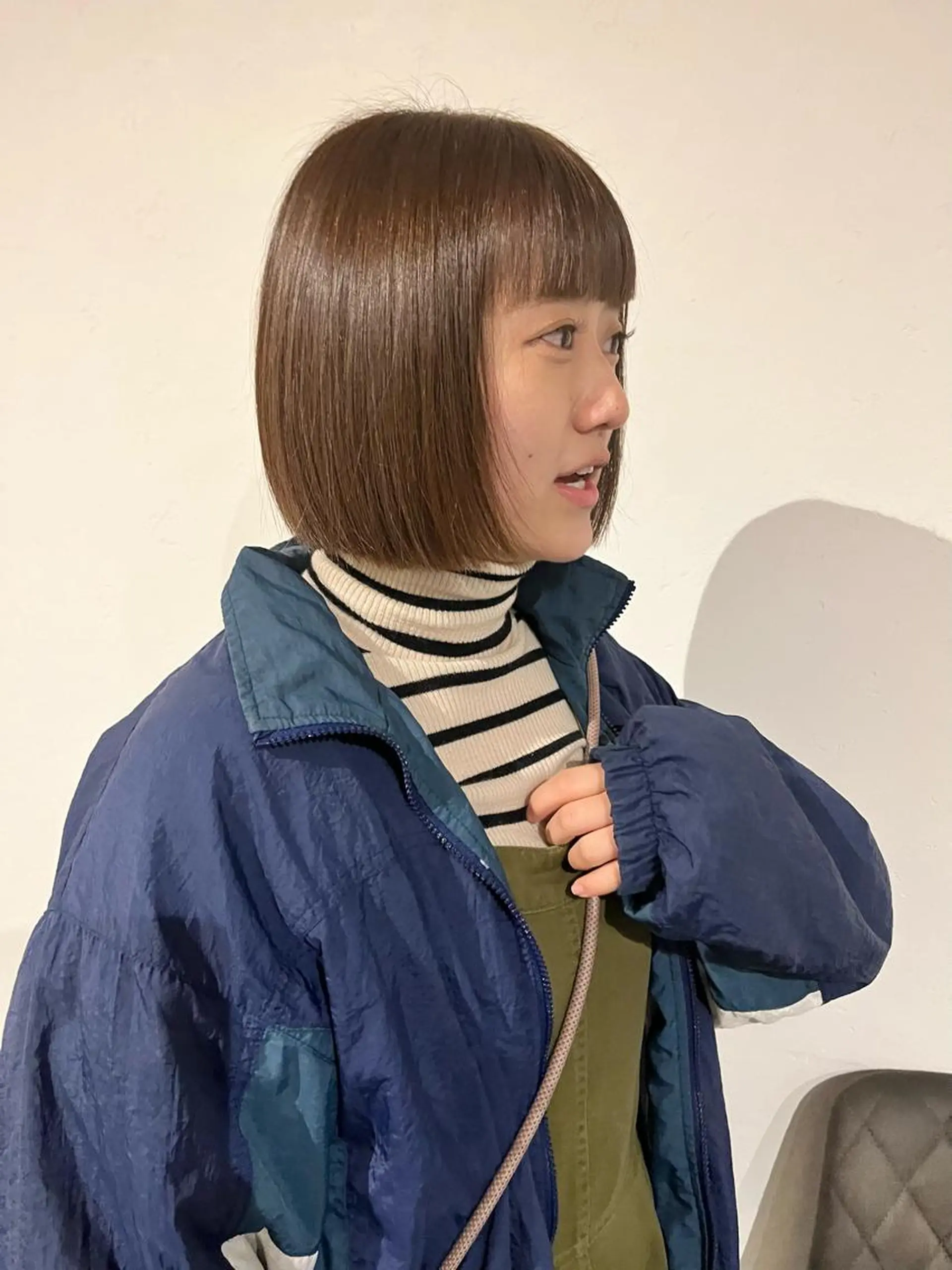 ショート カラー 切りっぱなしボブ ベージュカラー ブリーチ ブリーチなしカラー ボブ カット ヘアカラー ショート/パーマ/ カラー/FUKOのヘアスタイル