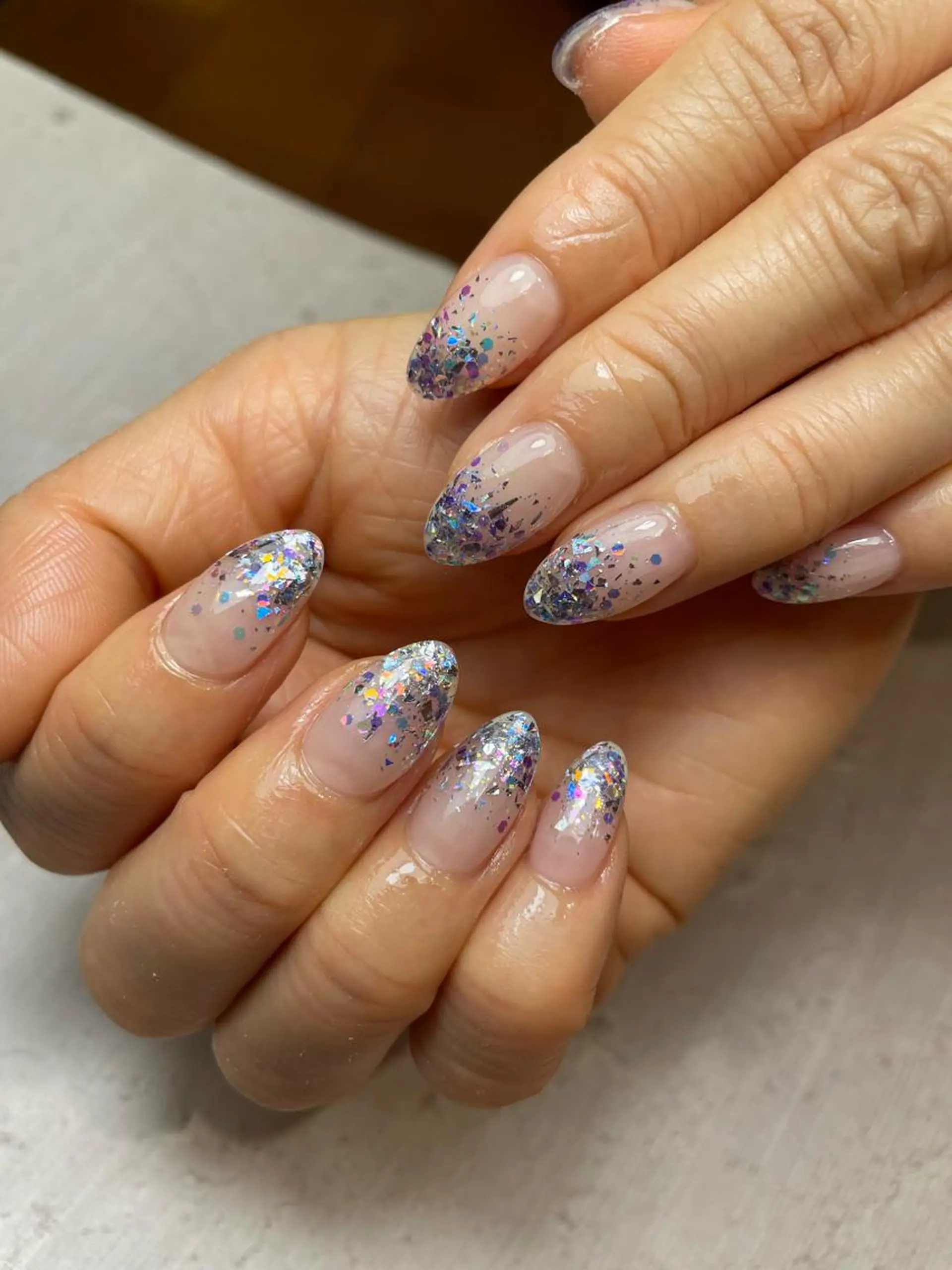 ネイル ラメ(グリッター) ラメグラデーション ハンドネイル nail&eyelash mate所属・京都/東向日/ ayumiのネイルデザイン