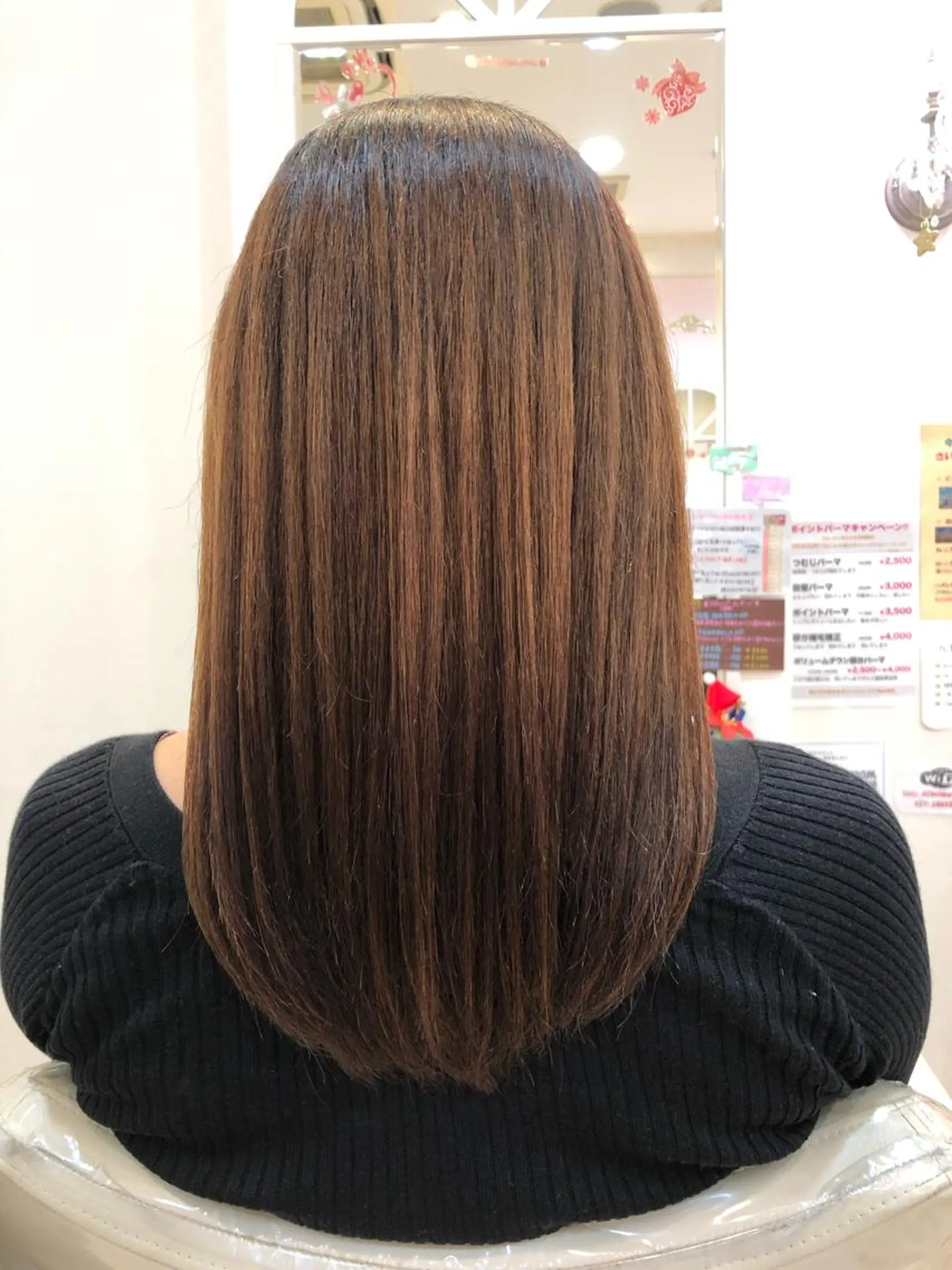 セミロング パーマ カット 縮毛矯正 トリートメント ダメージレス 桧山店長のヘアスタイル
