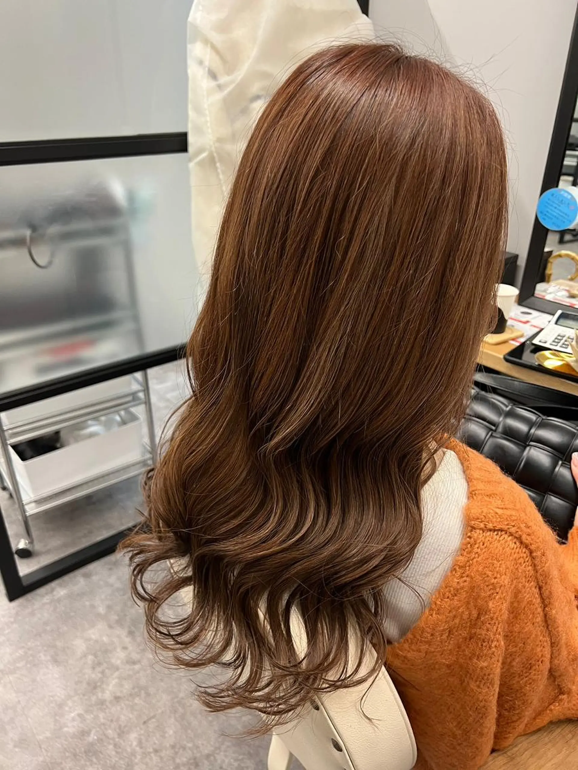 ロング カラー バレイヤージュ ブリーチ ブラウンカラー ケアブリーチ ダブルカラー カット ヘアカラー トリートメント N° aria 三軒茶屋のヘアスタイル