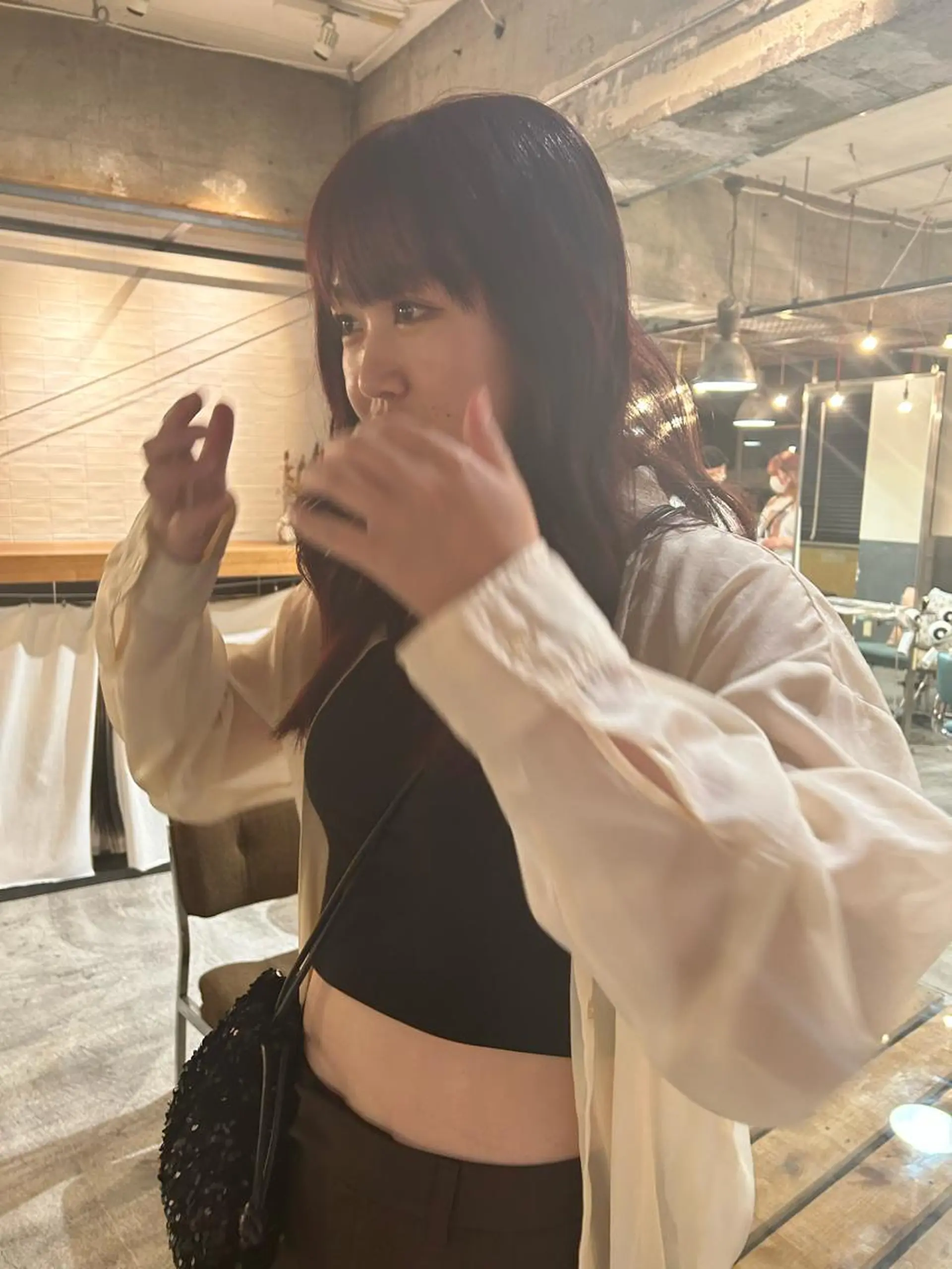 ロング カラー ブリーチ ブリーチなしカラー レッドカラー ヘアカラー トリートメント 丸みショート /nagisaのヘアスタイル