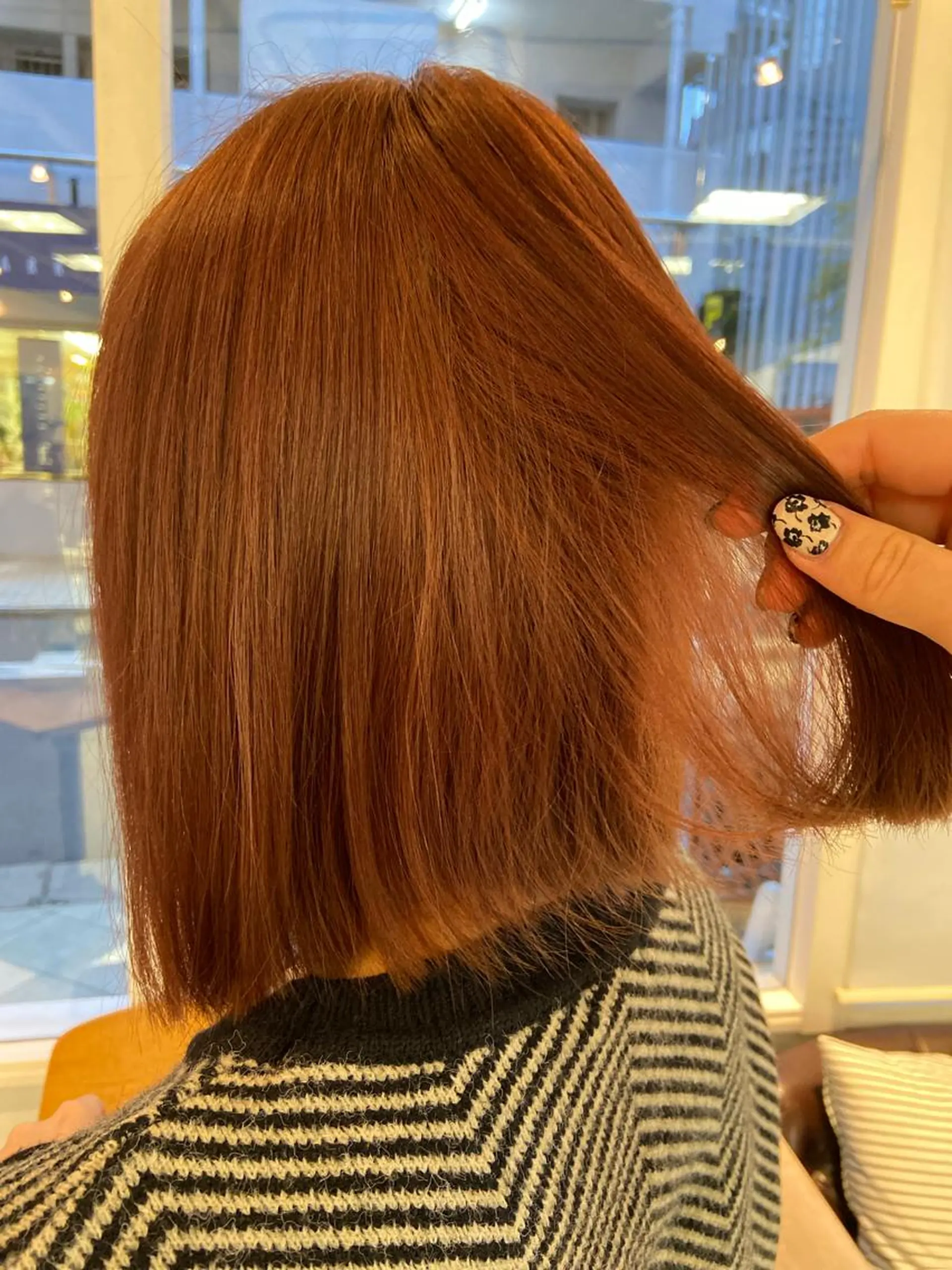 ミディアム カラー オレンジ ヘアカラー トリートメント 菊地 美憂のヘアスタイル