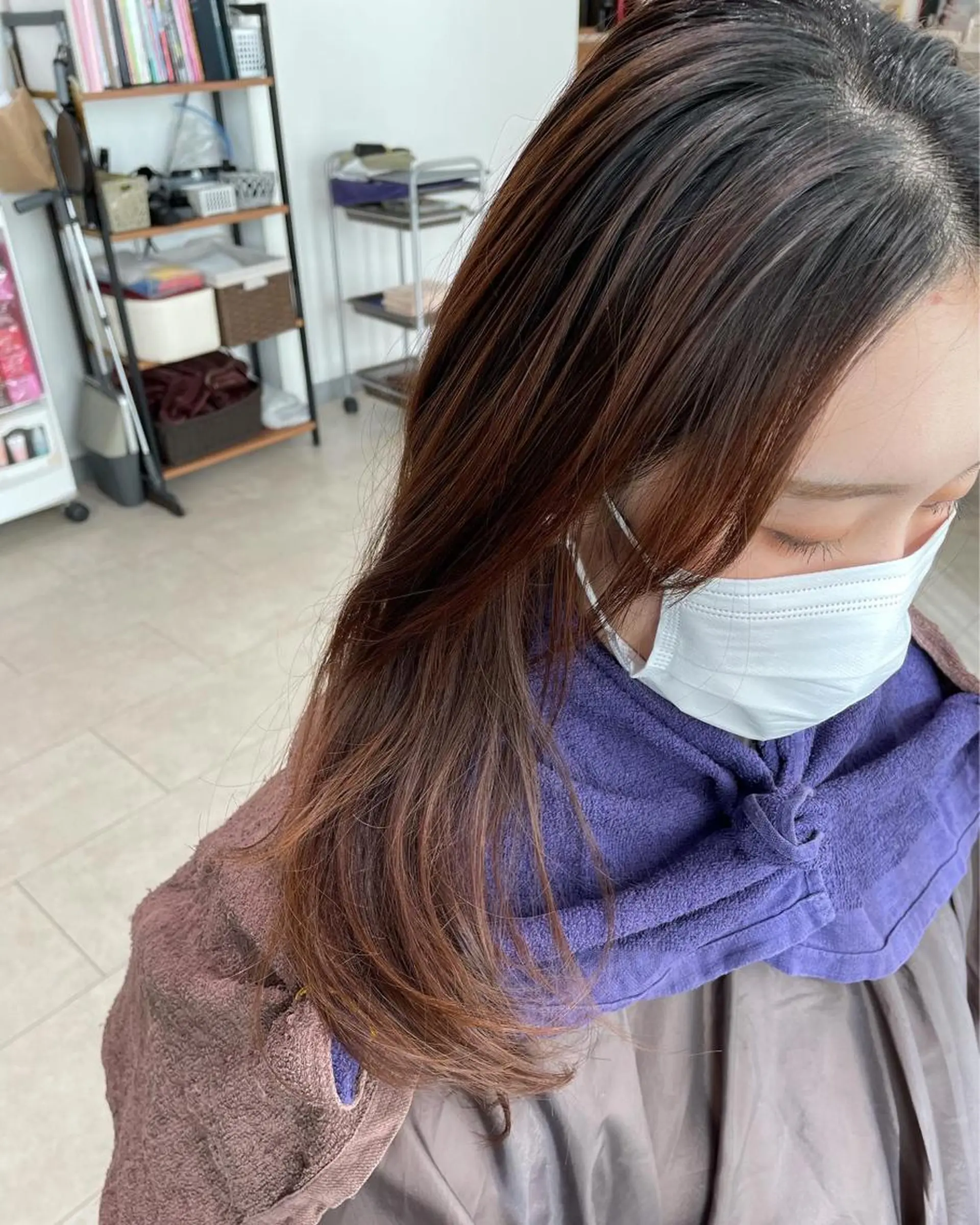 セミロング カラー グレージュ 韓国風ヘア カット ヘアカラー トリートメント 過去一の柔髪ヘア 🌿IVYjoureのヘアスタイル