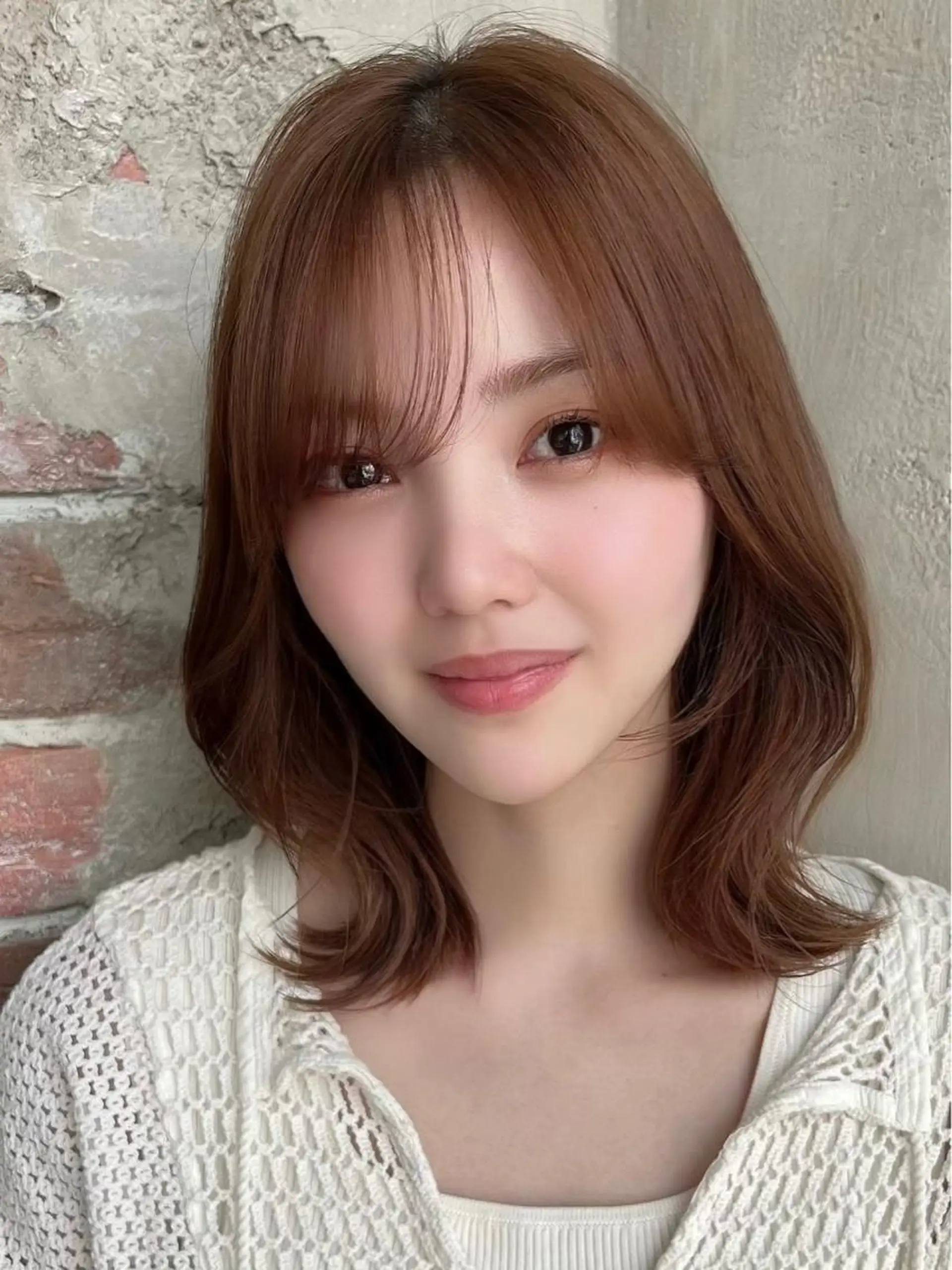 ミディアム くびれヘア レイヤーカット カット ヘアカラー トリートメント 🧡くびれヘア/前髪 顔周り🧡久原結衣のヘアスタイル