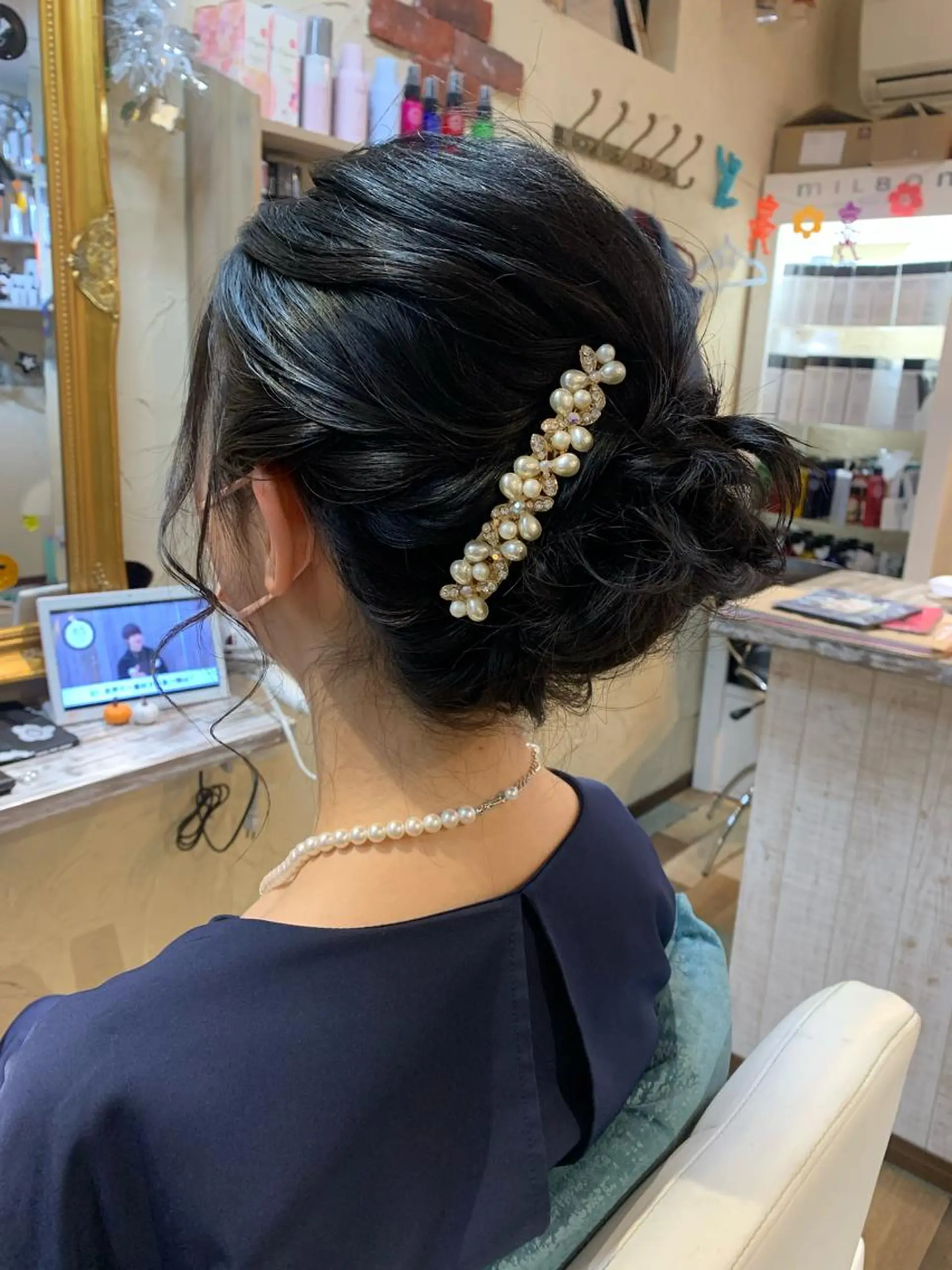 ミディアム ヘアアレンジ ヘアセット 林 友美のヘアスタイル