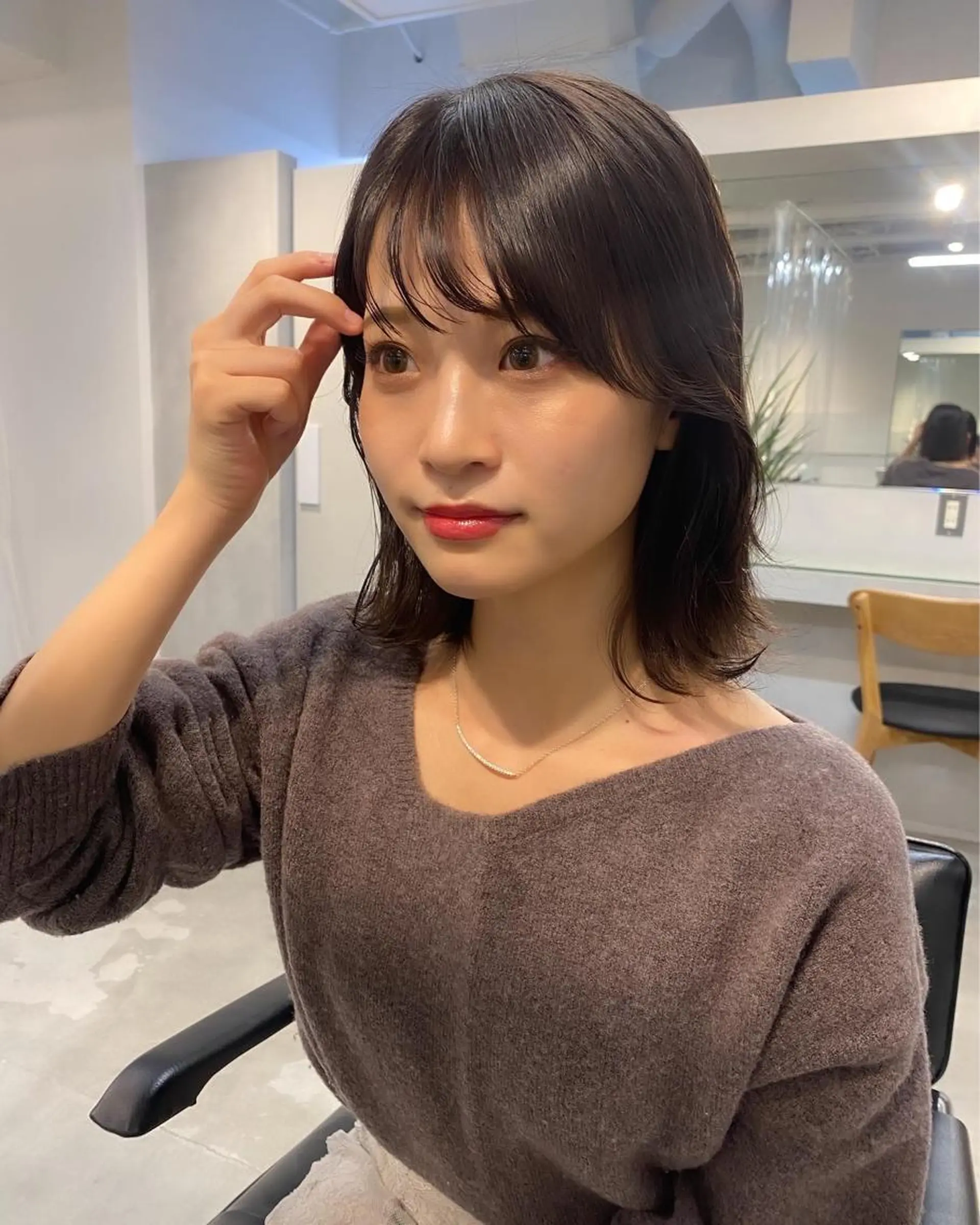 ミディアム ミディアムパーマ カット ヘアカラー パーマ トリートメント レイヤーカットのプロ 大人ヘア宮森貴志のヘアスタイル