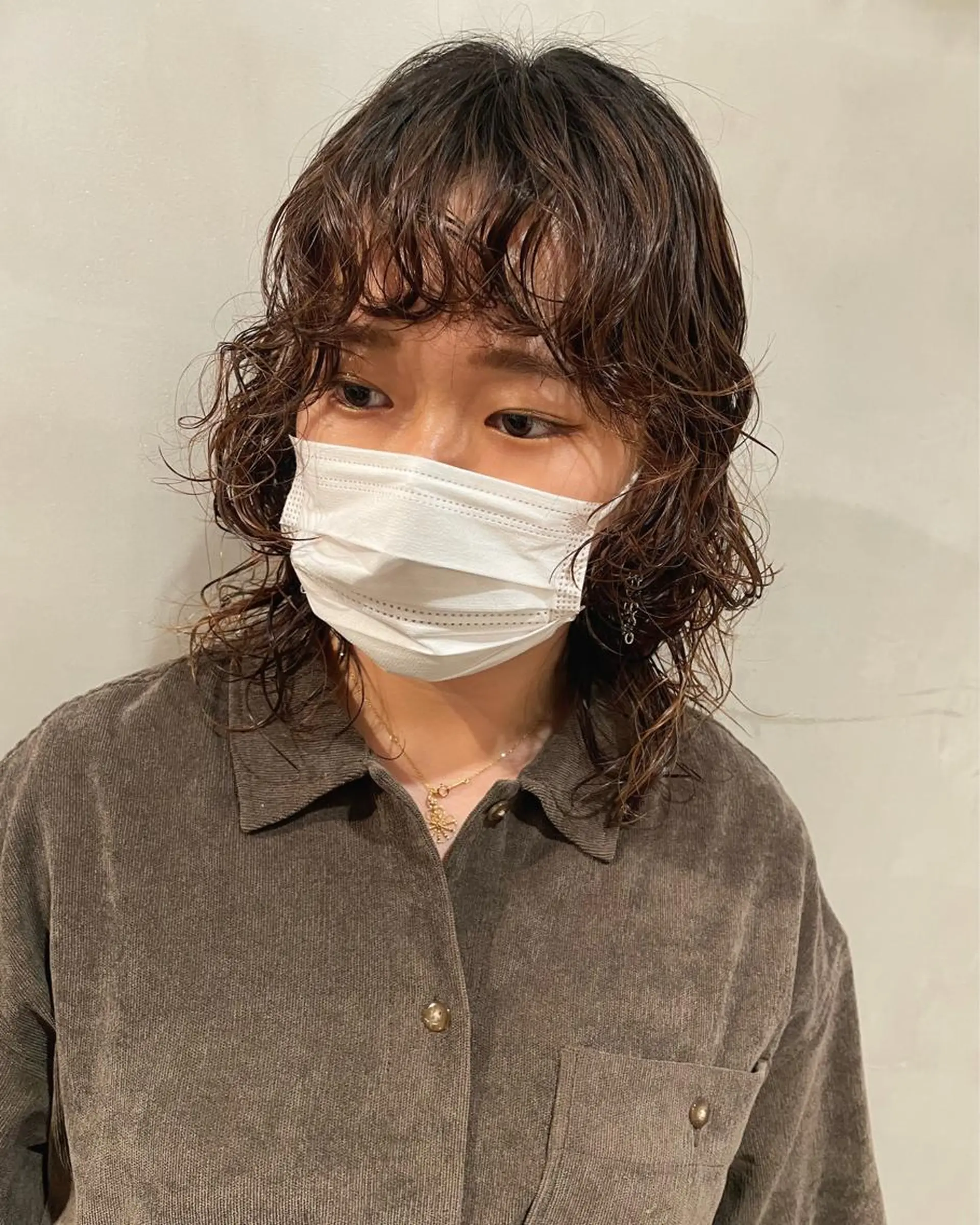 ミディアム パーマ ミディアムパーマ カット パーマ 優 作のヘアスタイル