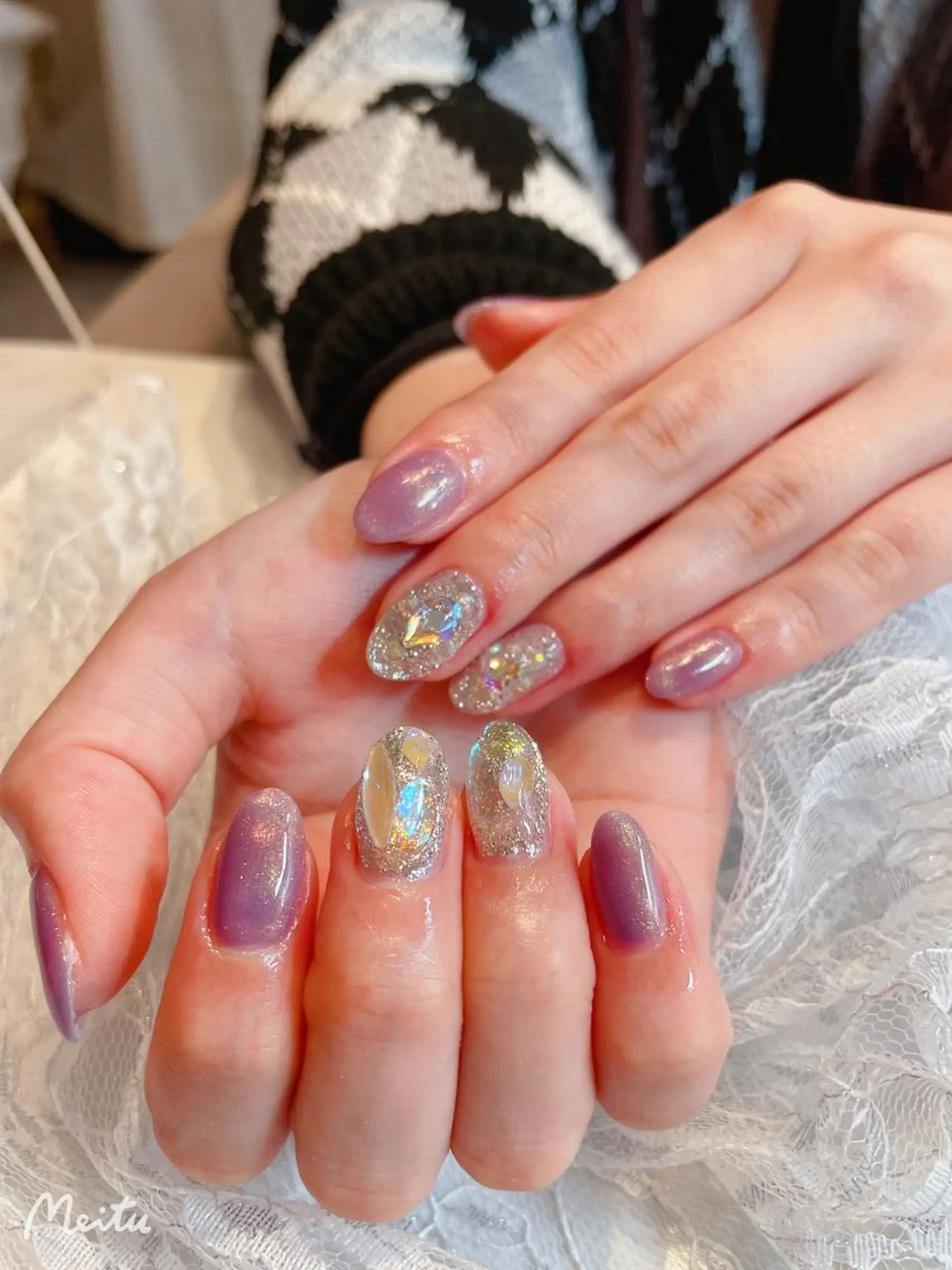ネイル アートネイル クリアネイル 長さ出し フレンチネイル キラキラネイル Moana Nail 長さだし専門店のネイルデザイン
