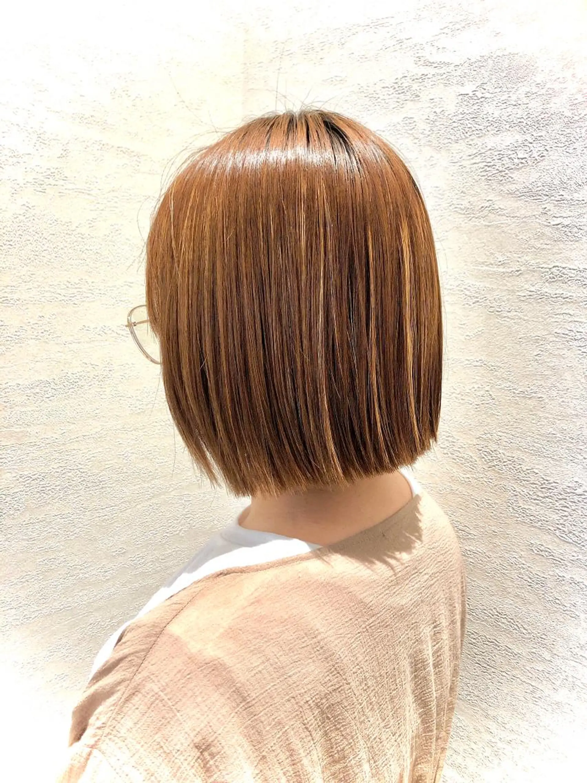ショート 切りっぱなしボブ ボブ カット ヘアカラー 安田 美由紀のヘアスタイル