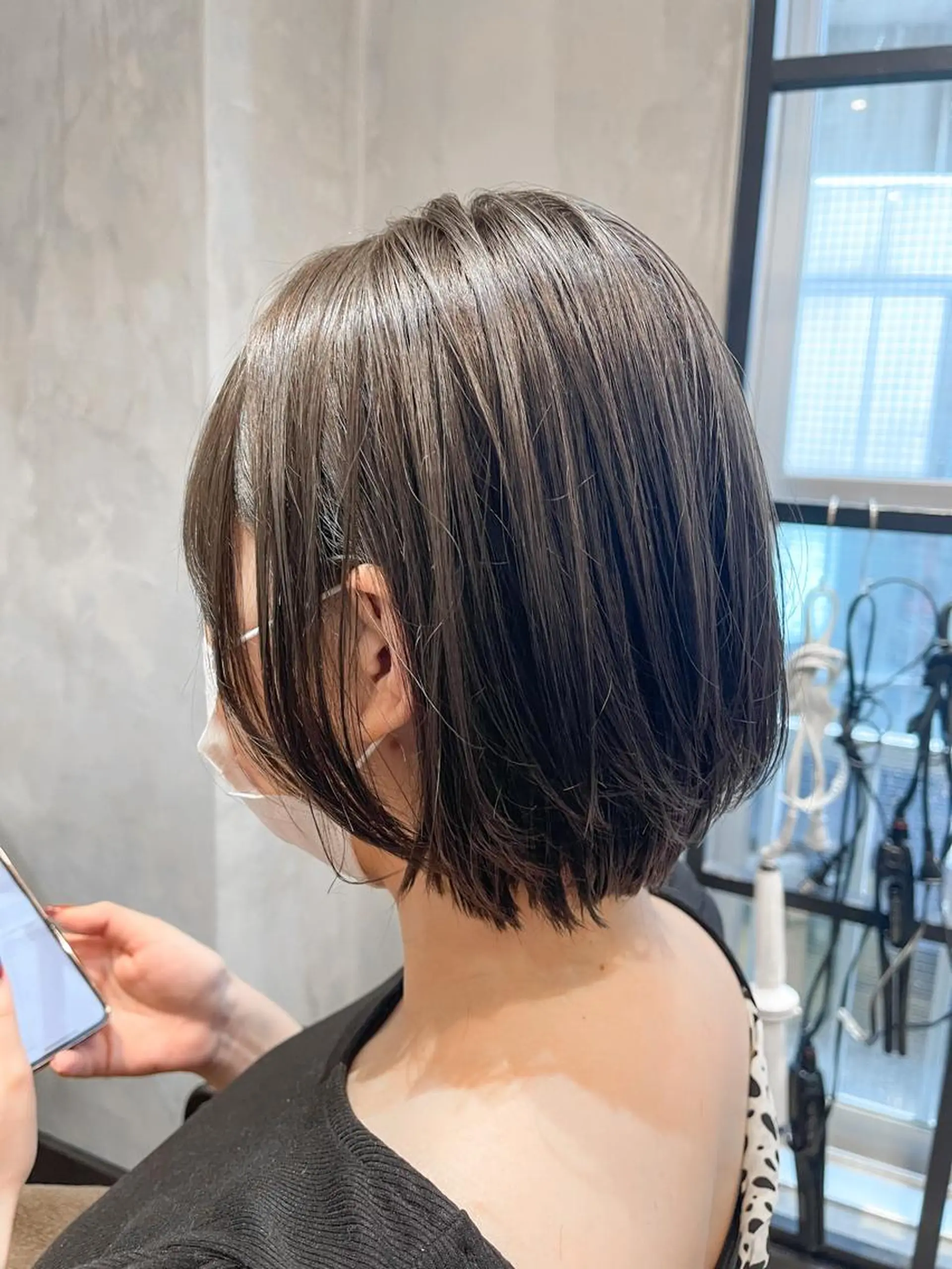 ミディアム カラー ボブ lana hair 新宿 髪質改善トリートメント 新宿三丁目所属・新宿メンズパーマ TAKE曲がる縮毛のヘアスタイル