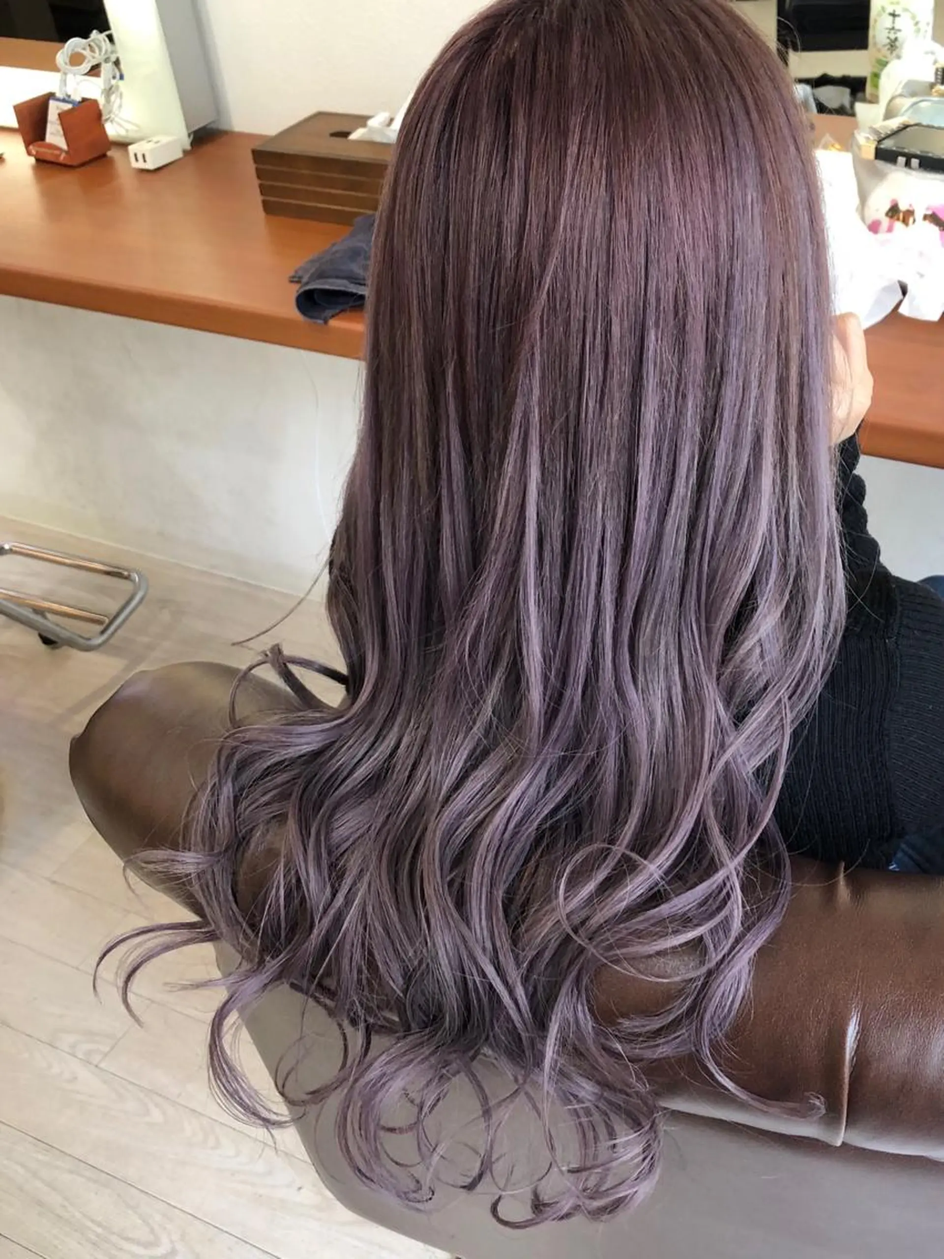 ロング カラー ラベンダーカラー ラベンダーピンク ピンクカラー カット ヘアカラー トリートメント ヘアセット Aujua ソムリエ 勝又舞夏のヘアスタイル
