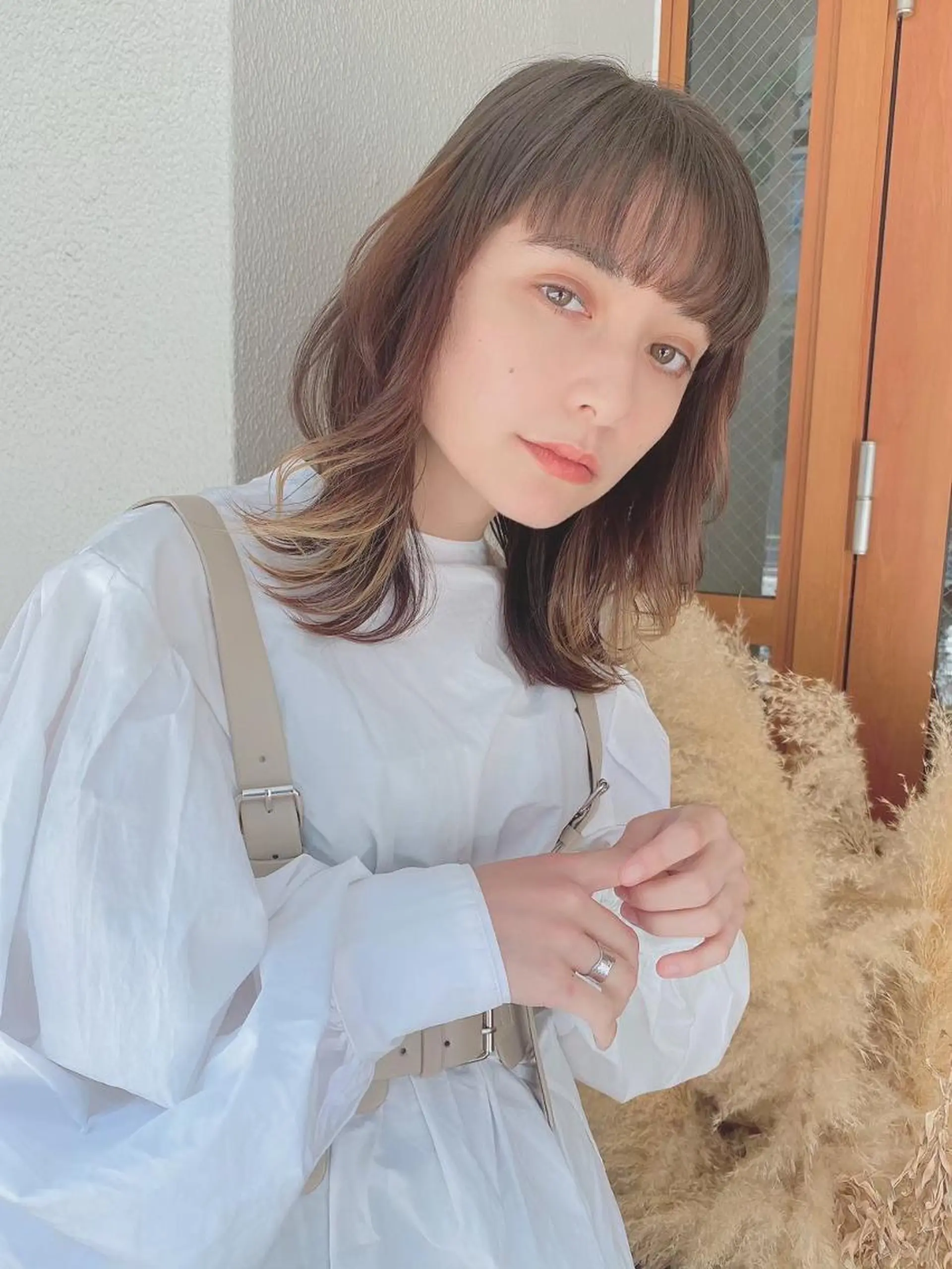 セミロング カラー rubik's京橋 店のヘアスタイル