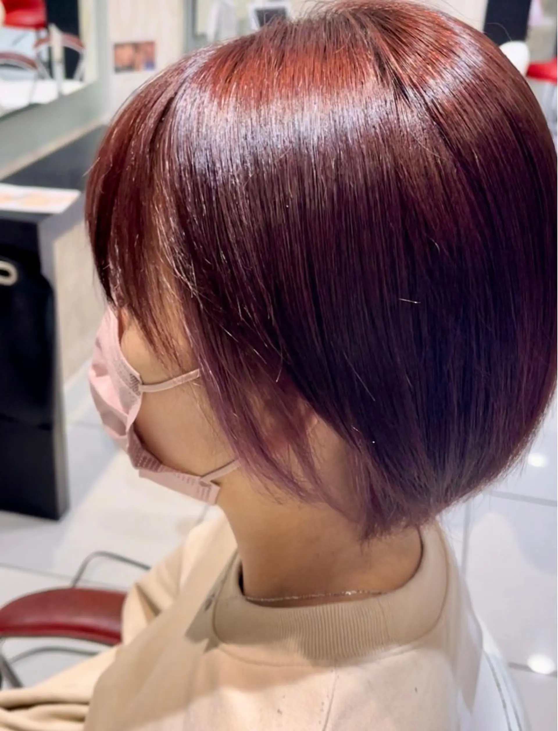 ショート カラー イヤリングカラー ヘッドスパ .*･ﾟカラーリスト .ﾟ･*.みおのヘアスタイル