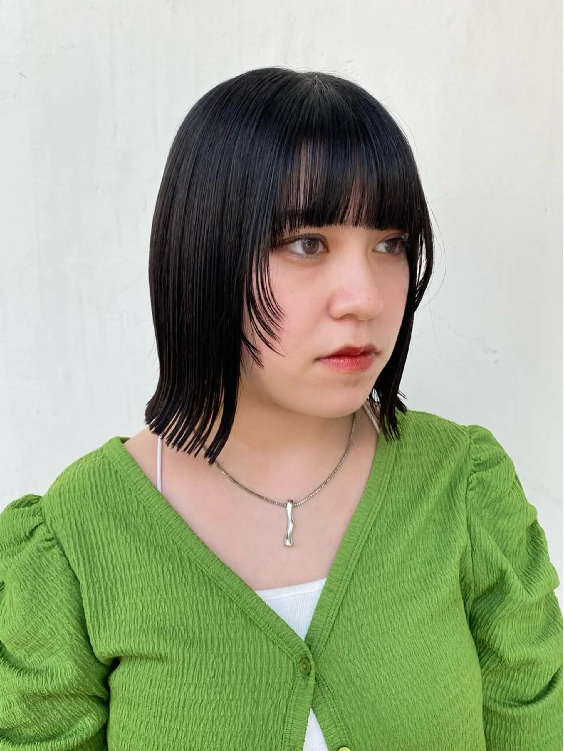 ミディアム カット トリートメント パーマ、髪質改善 菊地美月のヘアスタイル