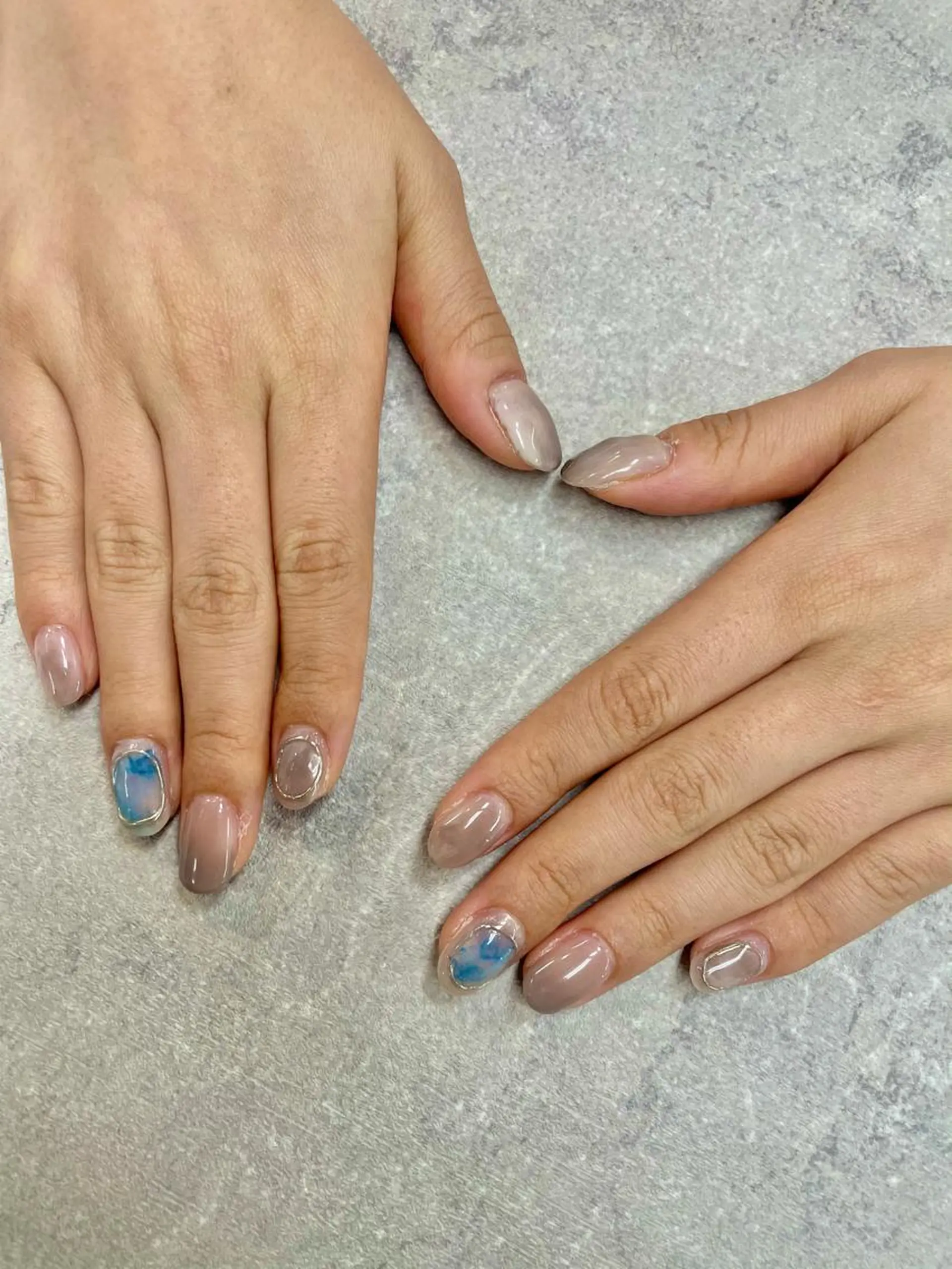 ネイル アートネイル フレンチネイル ジェルネイル ガラスフレンチ グラデーション ハンドネイル .N YUKIのネイルデザイン