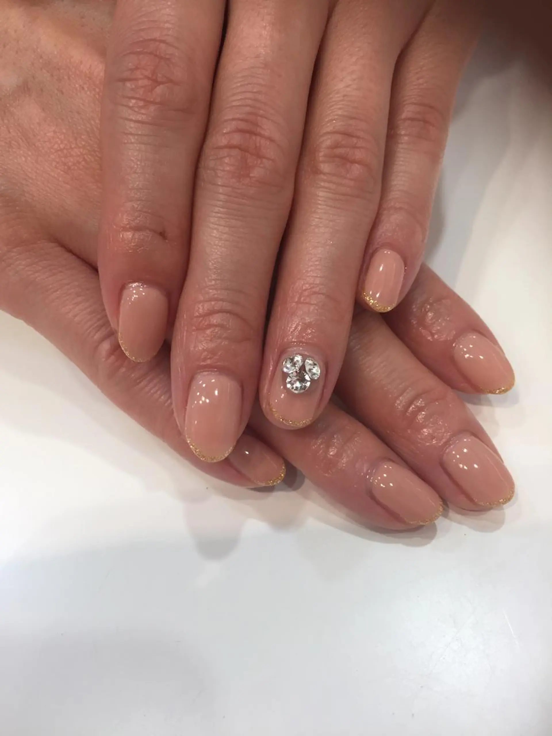 ネイル ラメ(グリッター) ワンカラーネイル ストーンネイル M's salonのネイルデザイン