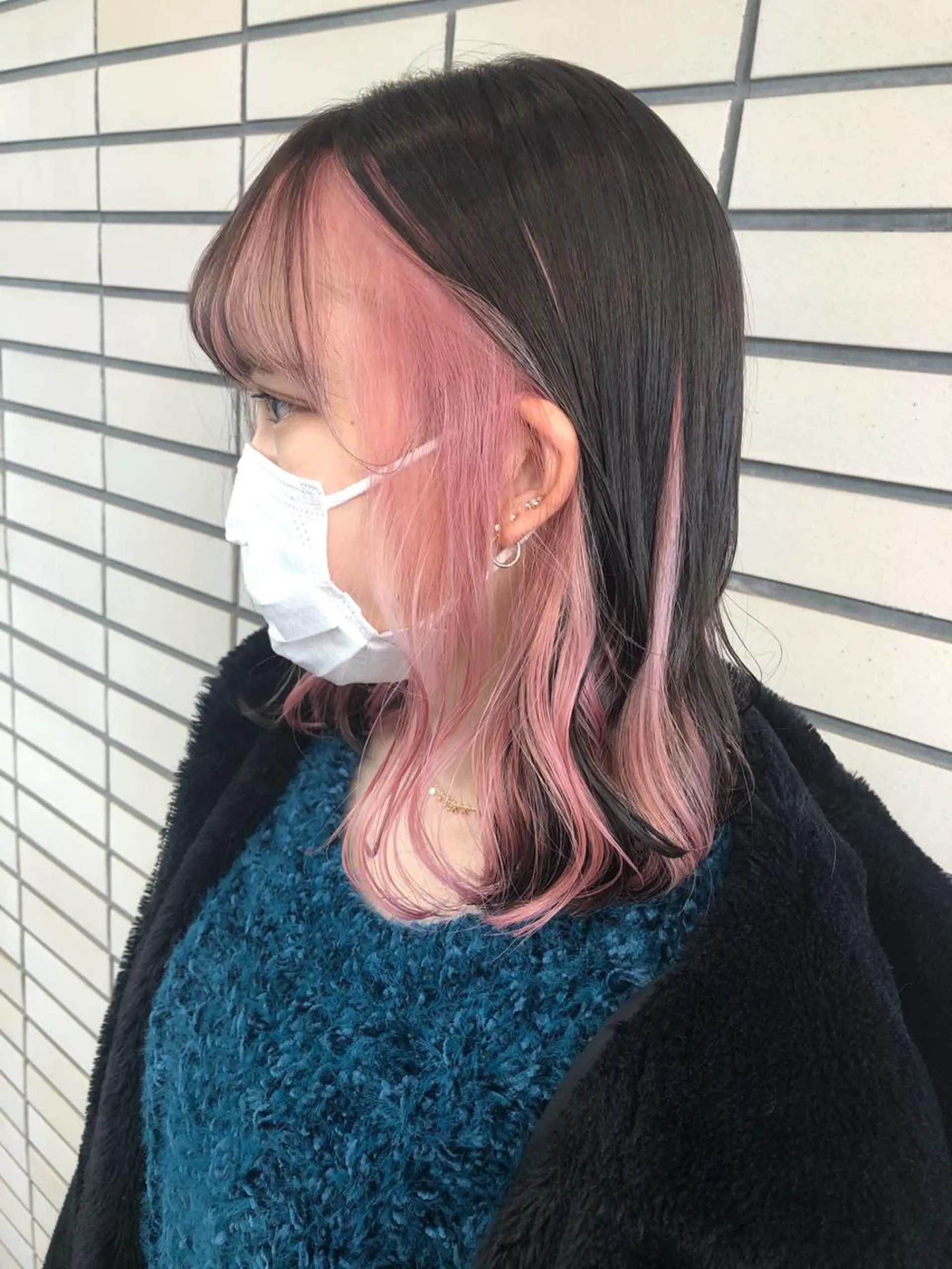 セミロング カラー ブリーチ ピンクカラー ホワイトピンク ヘアカラー 2nd所属・🤍2nd🤍田所 美希のヘアスタイル