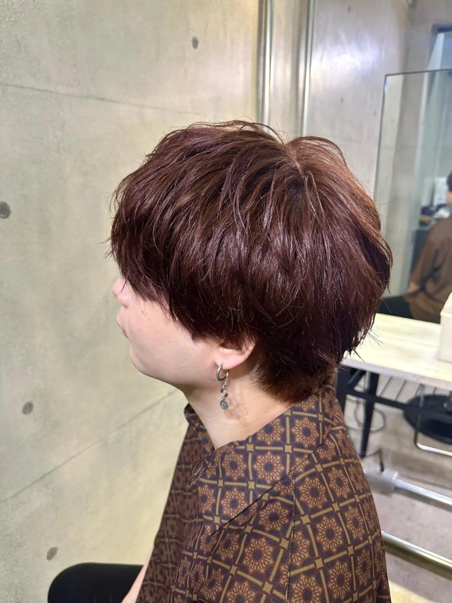 カラー メンズ メンズウルフカット ブラウンカラー ピンクカラー ウルフカット 表参道/原宿　美容師 『はづる』のヘアスタイル