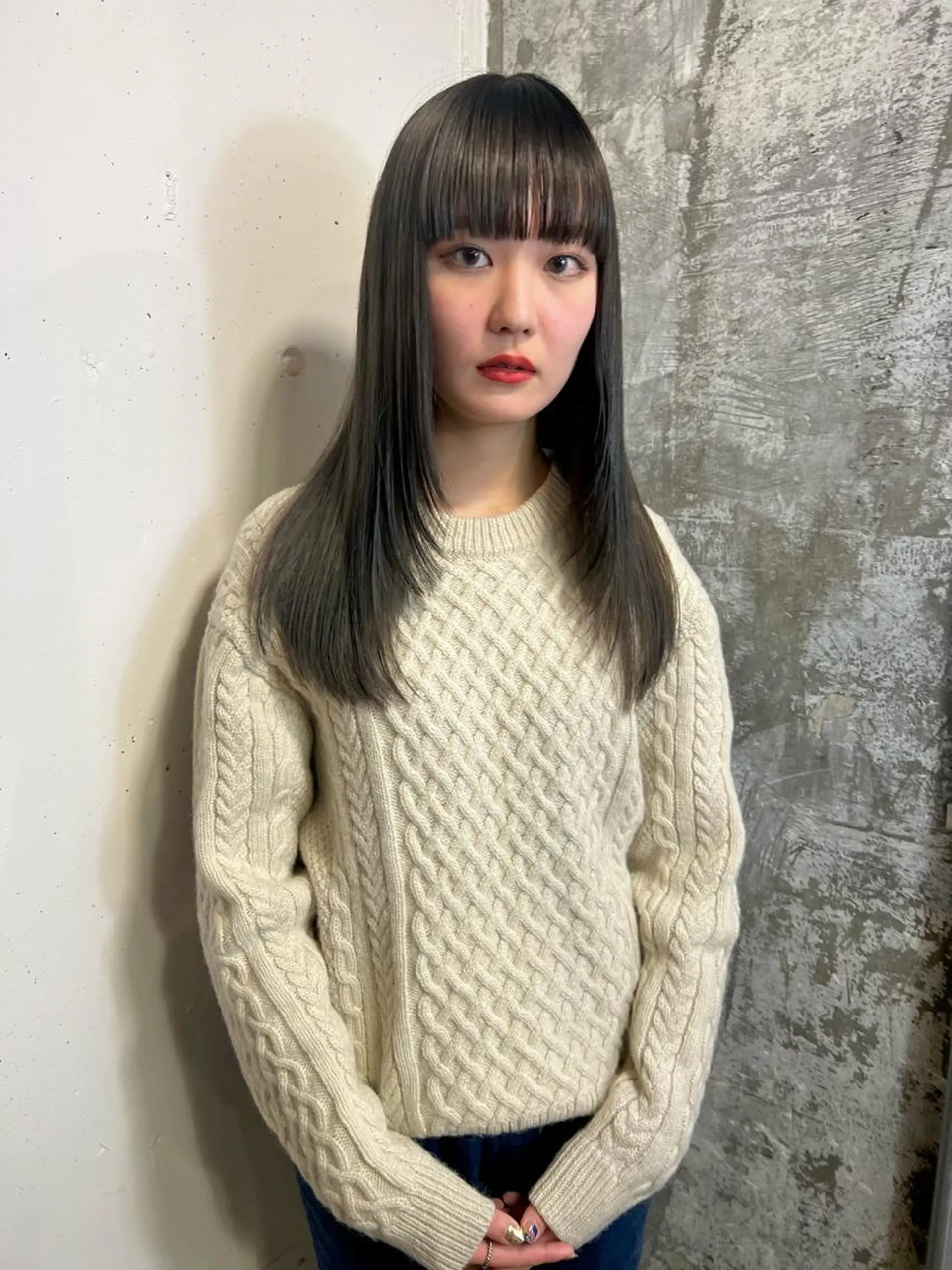 ロング カラー パーマ ヘアアレンジ トリートメント ツガミ リナのヘアスタイル