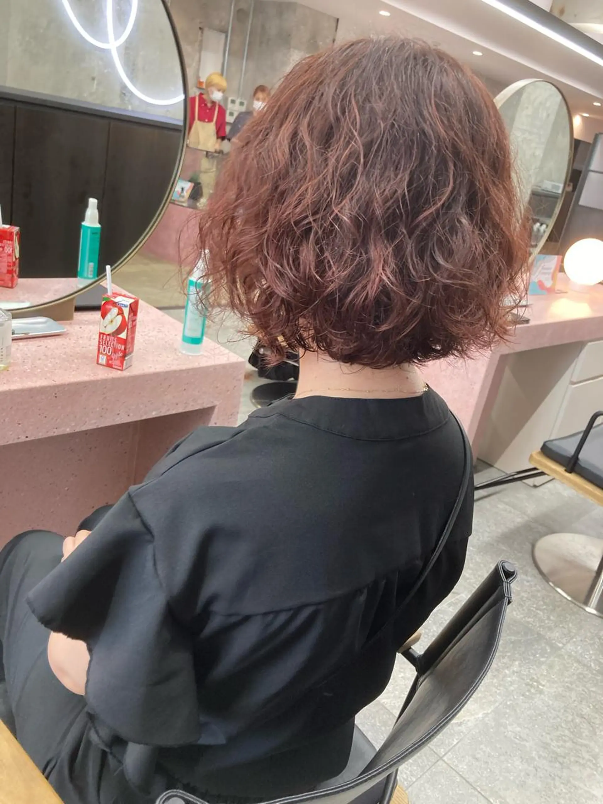 ミディアム カラー パーマ ミディアムパーマ カット ヘアカラー パーマ 小木曽智美 /ボブ/ショートのヘアスタイル