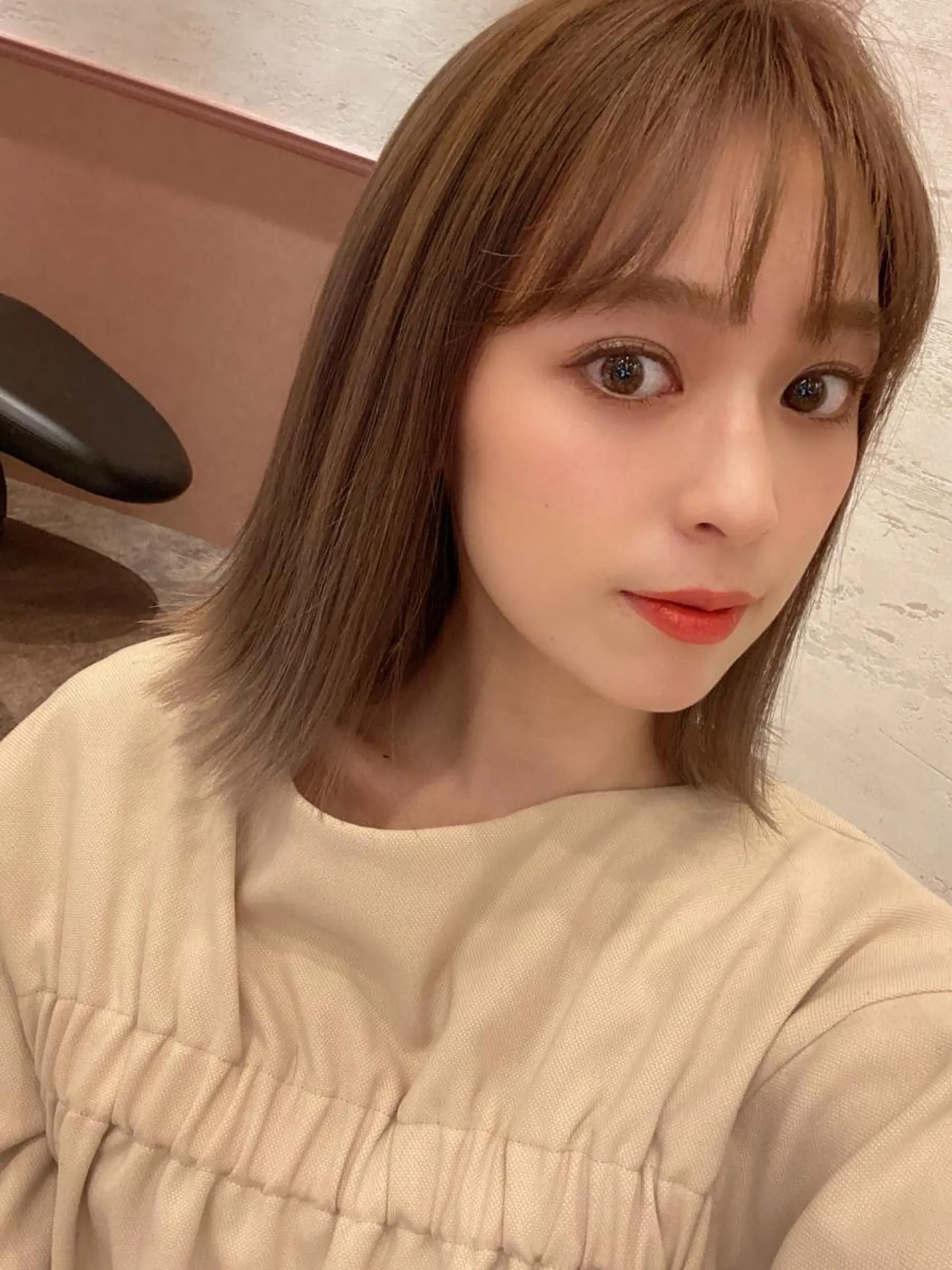 ミディアム 切りっぱなしボブ ボブ カット ヘアカラー トリートメント 代表山口ひな 髪質改善のプロのヘアスタイル