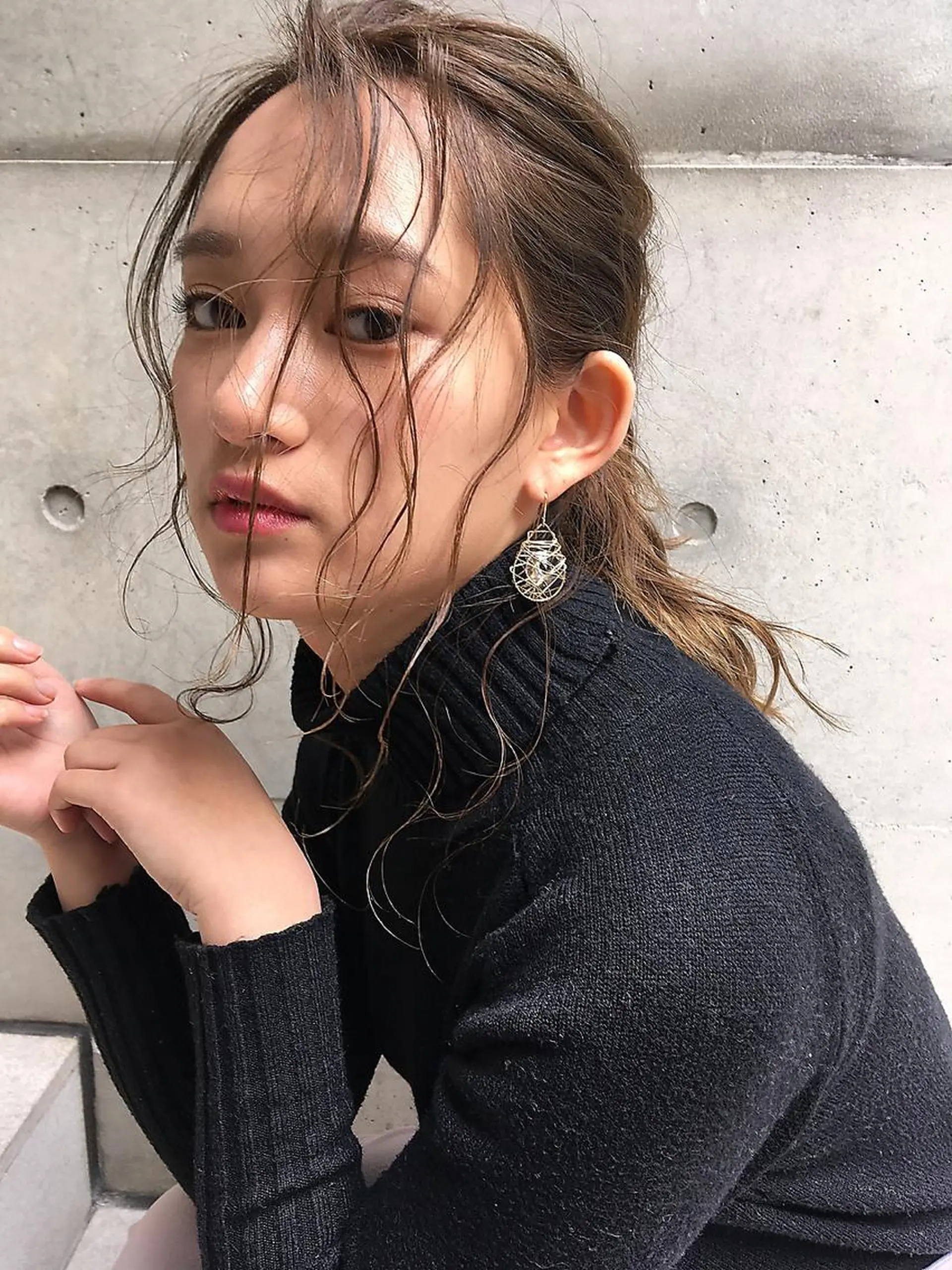ロング シンタニ ナオトのヘアスタイル