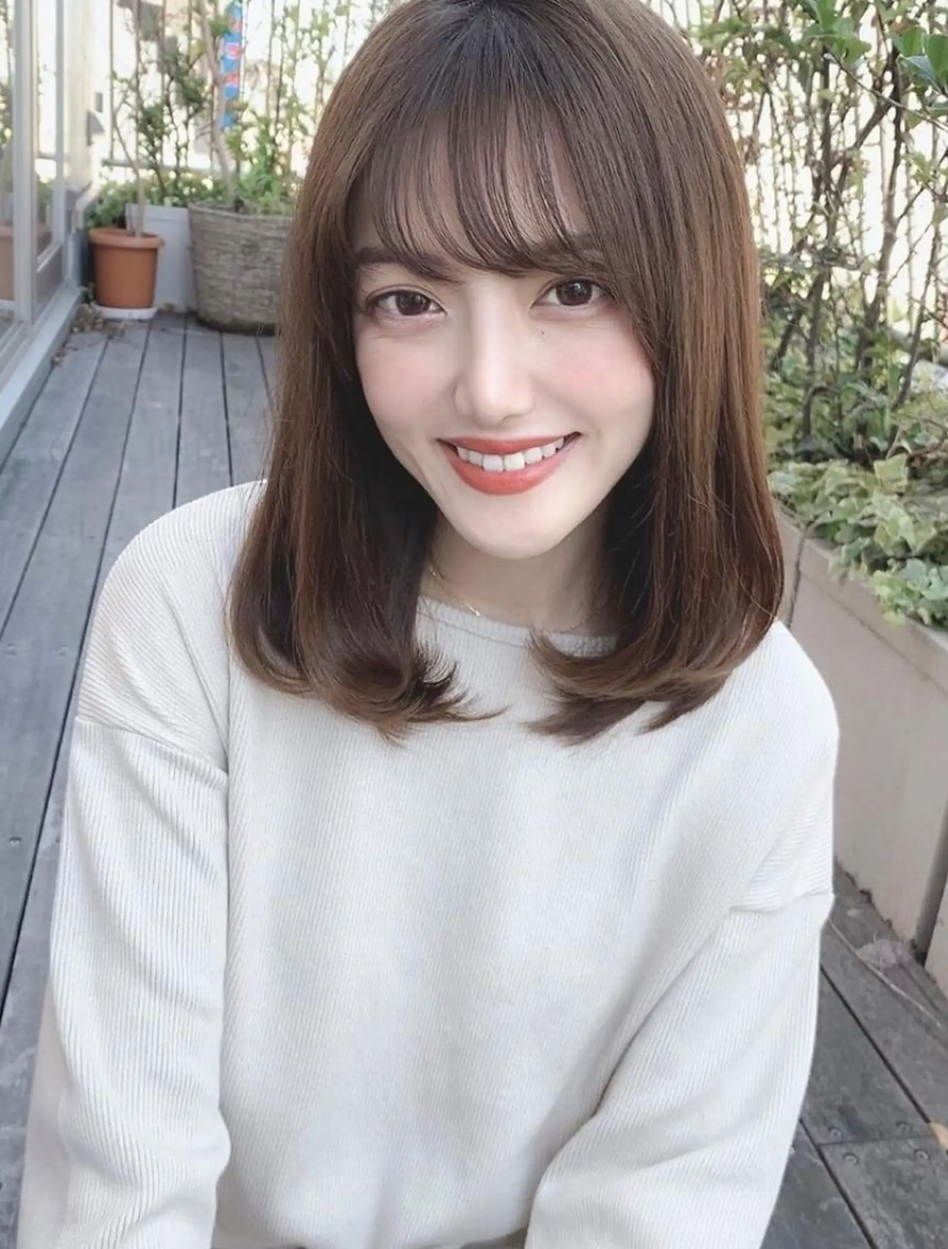 ロング カラー ヘアアレンジ カット ヘアカラー トリートメント 顔まわり似合わせ 久保田せなのヘアスタイル
