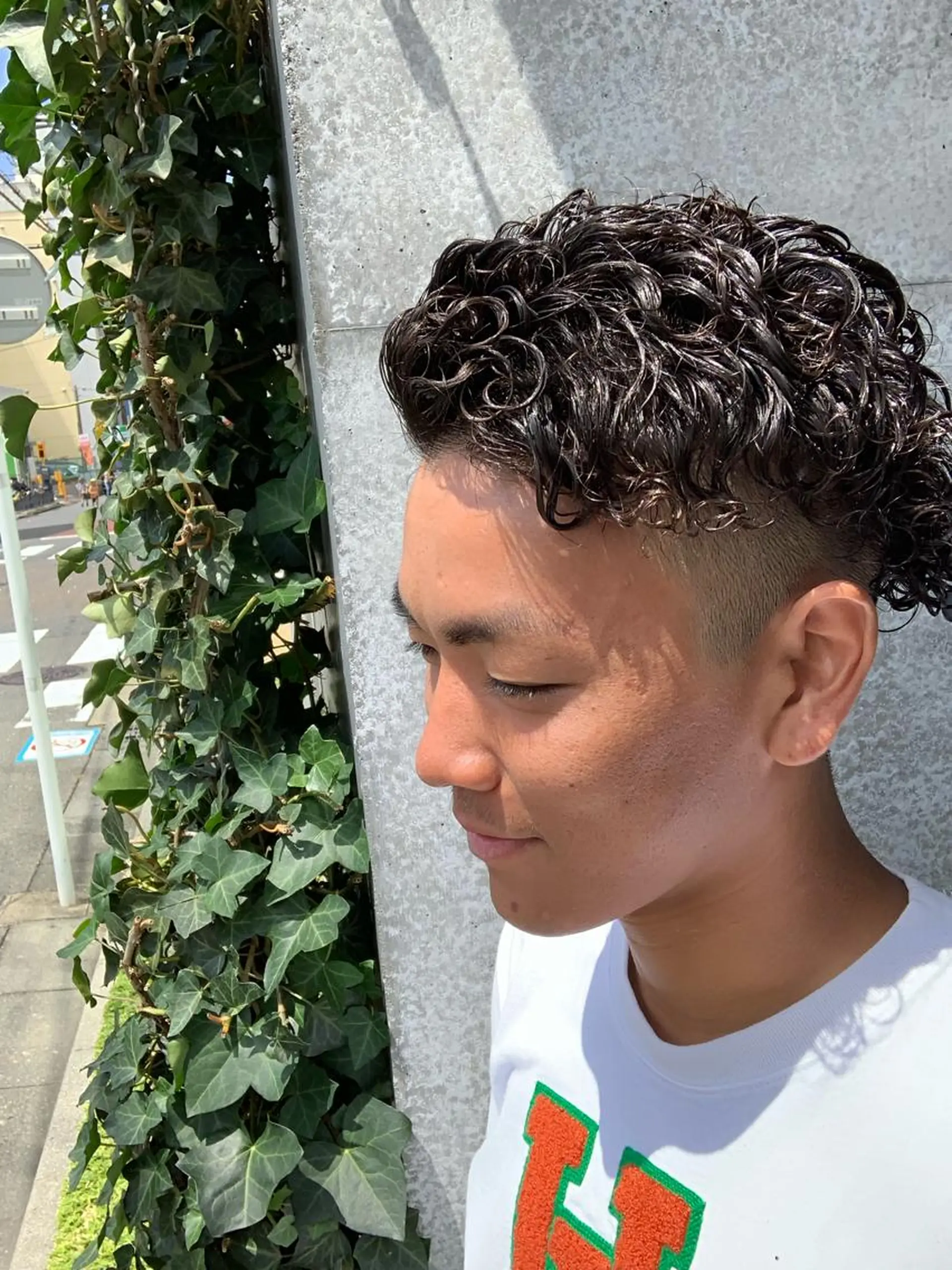 ショート パーマ メンズ メンズパーマフェード シモジタカヒロのヘアスタイル