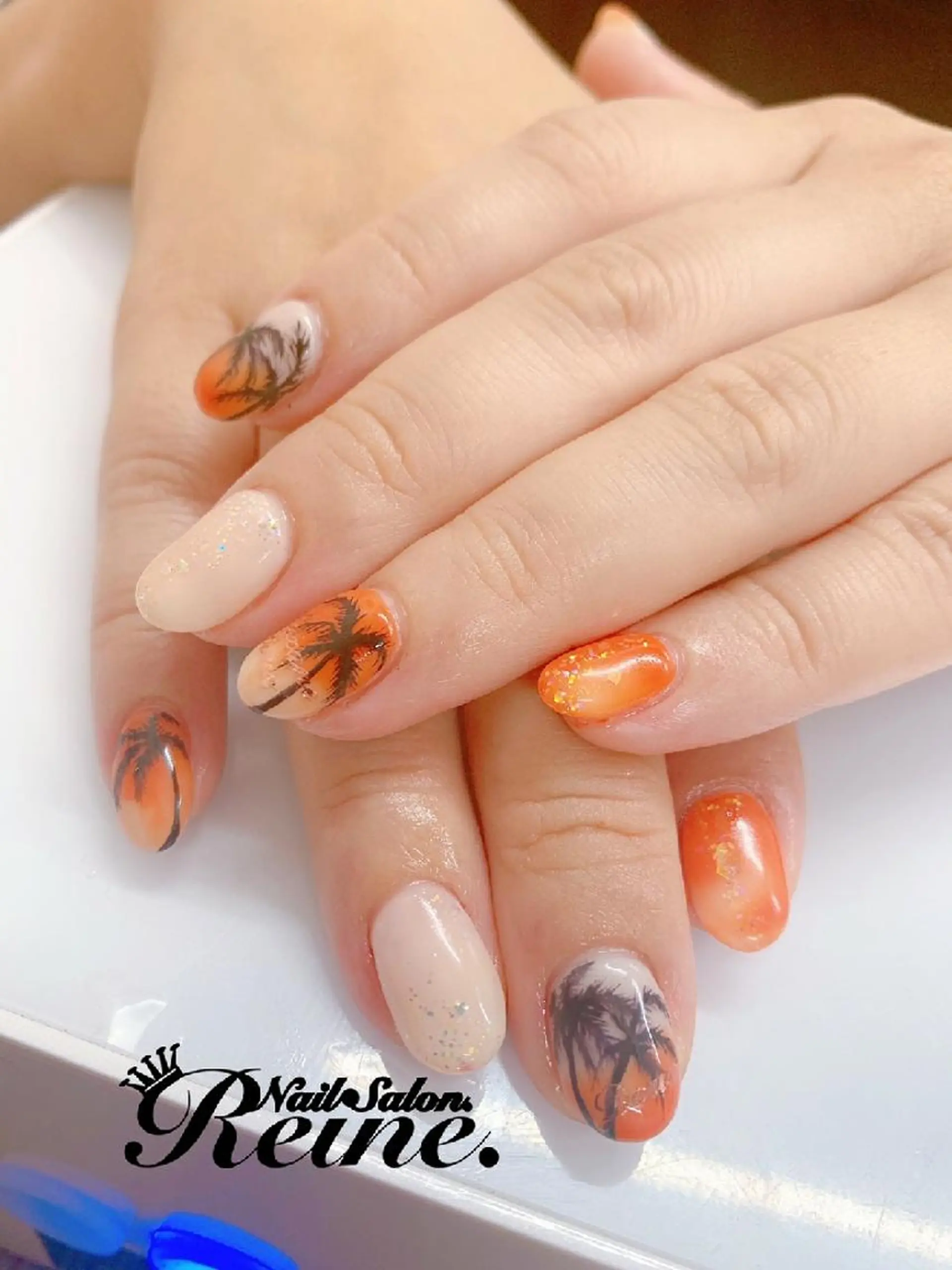 ネイル オレンジ Nailsalon Reine所属・玉栄 伶奈のネイルデザイン