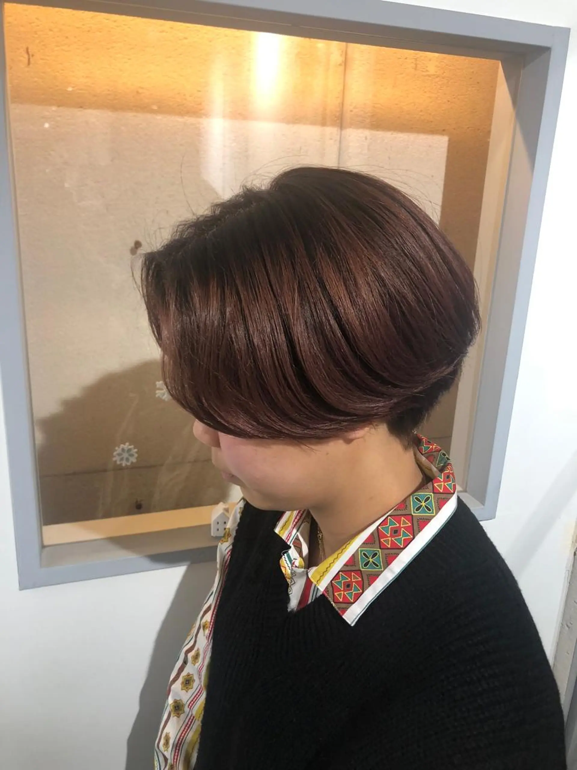 ショート カラー ✨️極艶髪質改善✖️ クロスパーマ✨のヘアスタイル