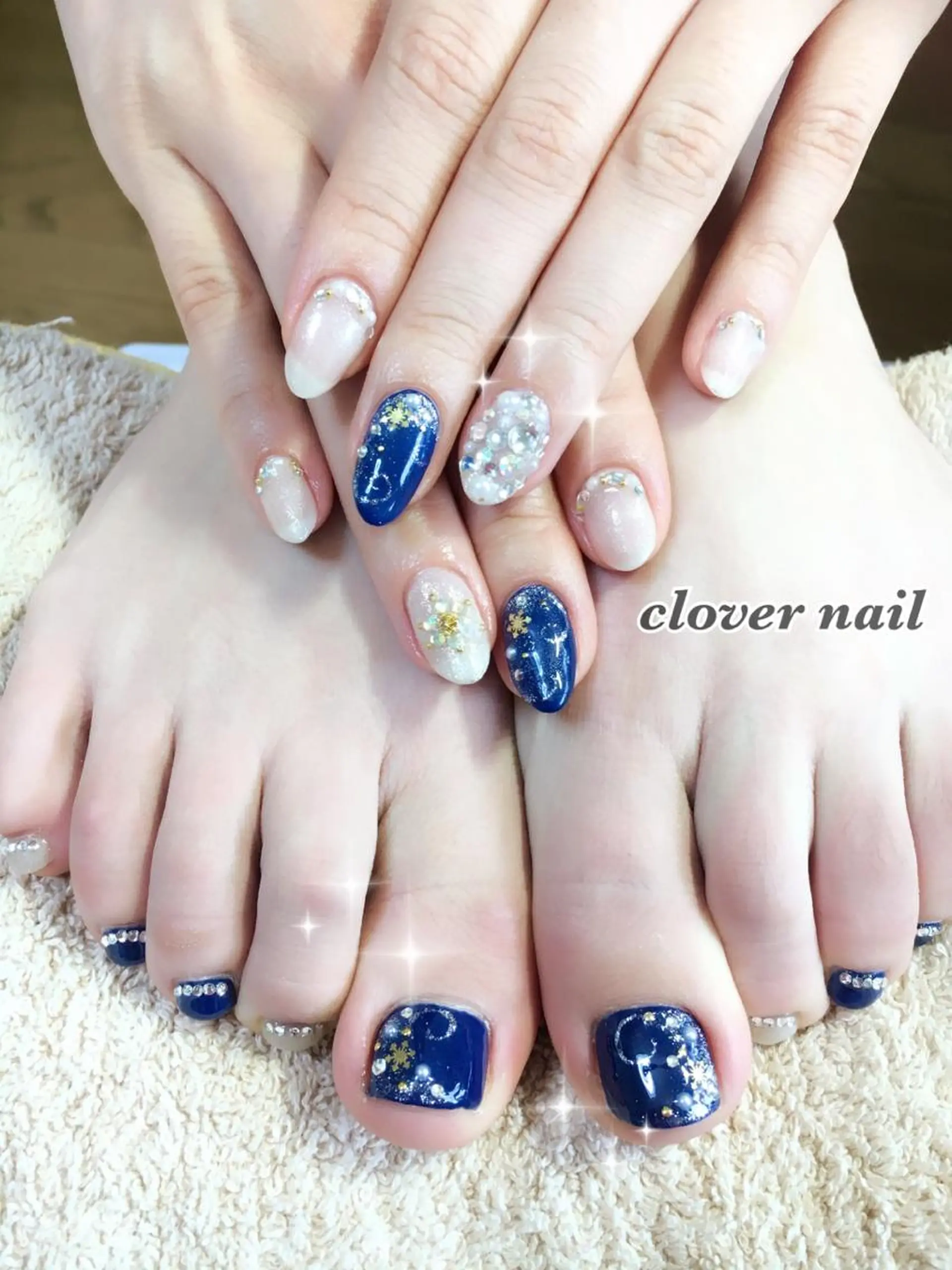 ネイル フットネイル おそろいネイル clover nailのネイルデザイン