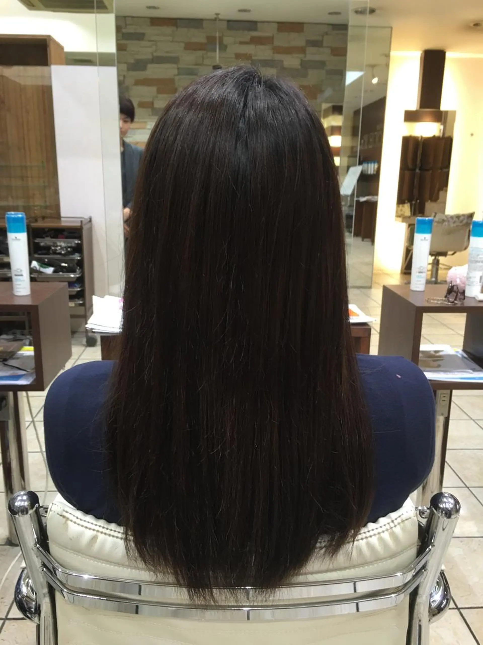 ミディアム セミロング ロング カラー 黒髪 ブルーカラー ネイビーカラー TAKA 髪質改善のヘアスタイル