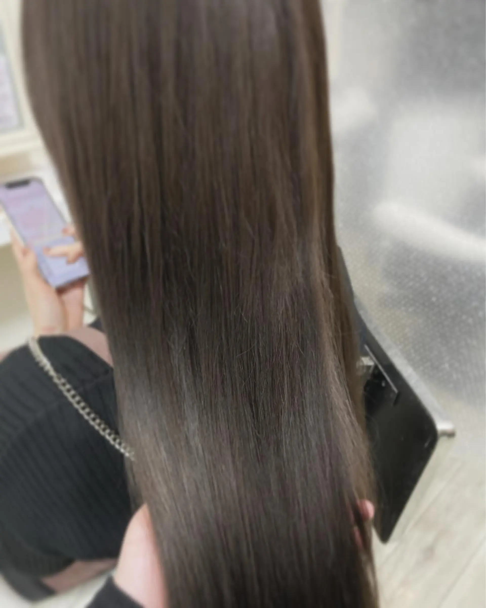 セミロング カラー アッシュ アッシュブラウン ブラウンカラー いけがみ ゆかなのヘアスタイル
