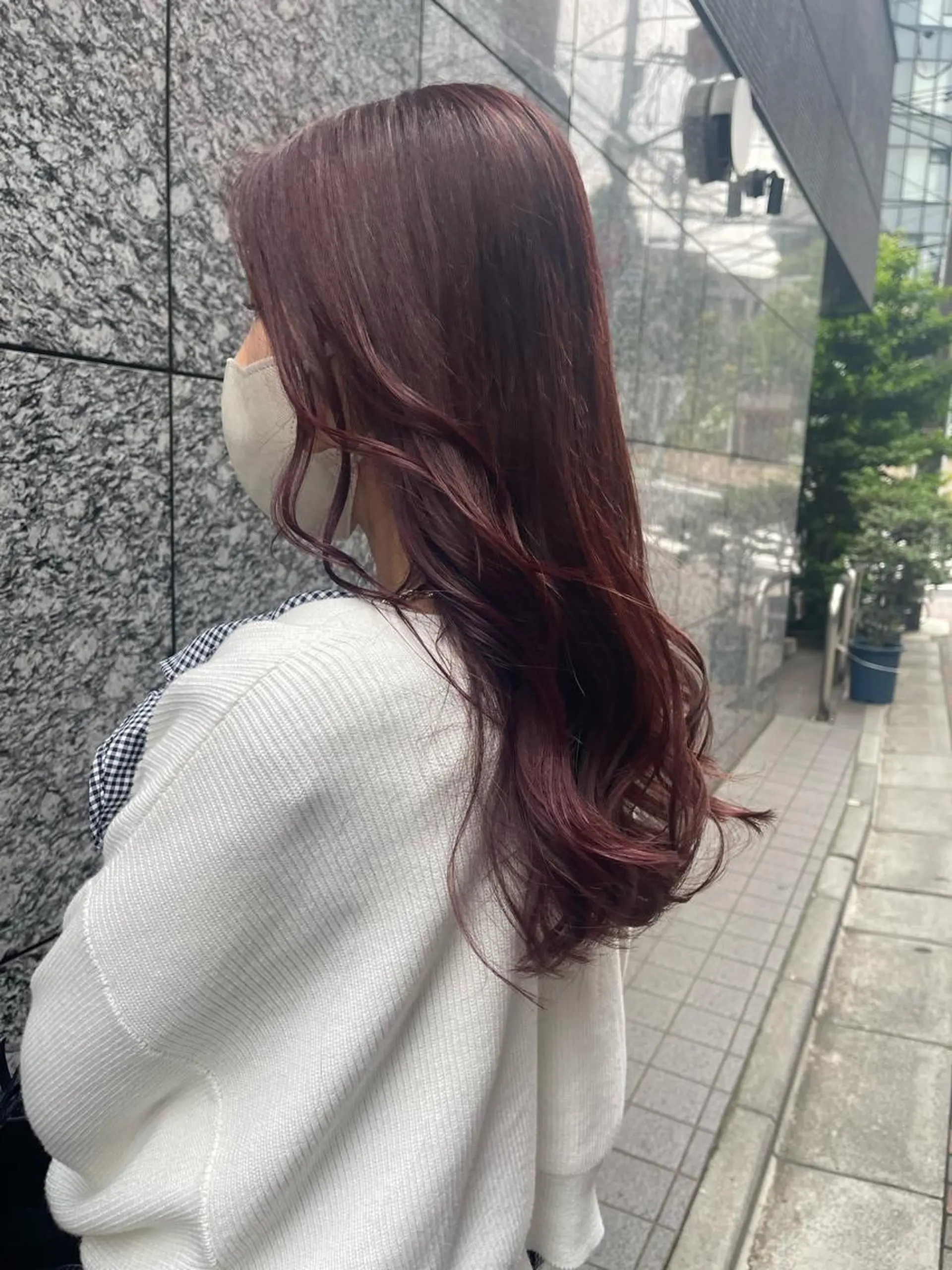 ロング ヘアカラー かめい りなのヘアスタイル