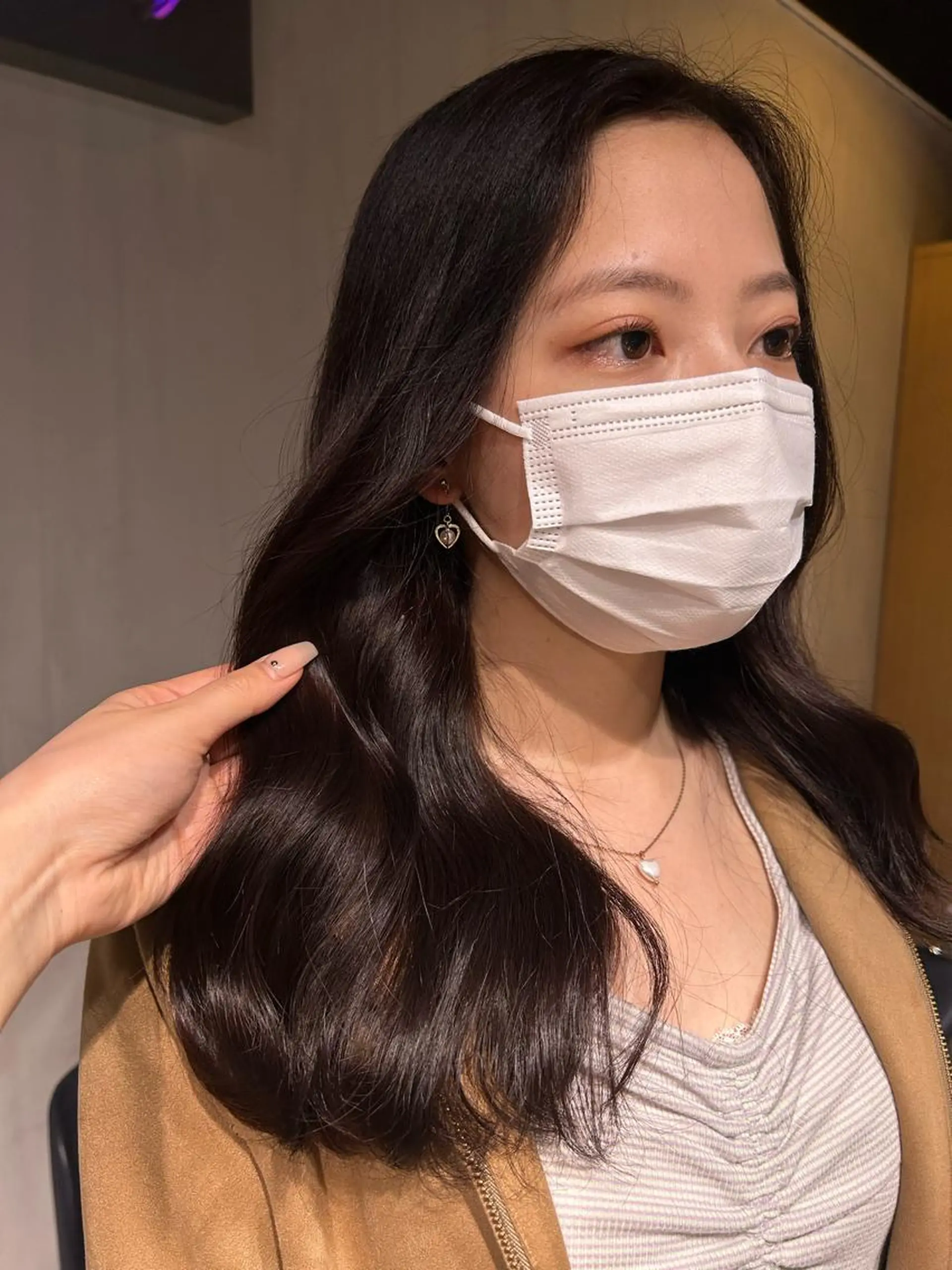 ロング アッシュ ピンクブラウン パープルカラー 髪質改善 トリートメント MEI🎀垢抜けカラ ー🎀韓国styleのヘアスタイル