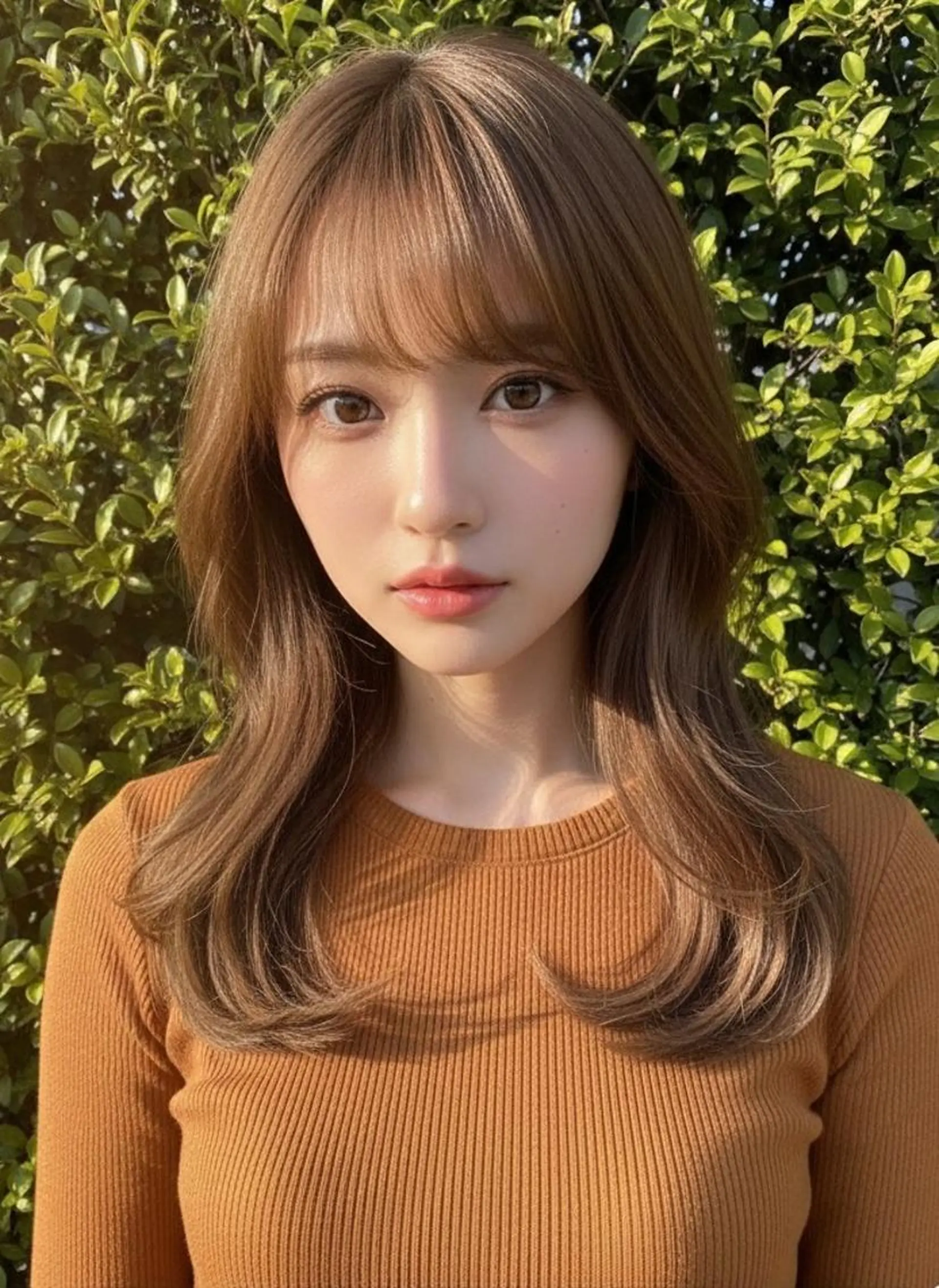 セミロング パーマ カラー ベージュカラー 透明感カラー くびれヘア レイヤーカット 小顔カット カット ヘアカラー トリートメント ヘアセット さく/髪質改善× 縮毛矯正/町田のヘアスタイル