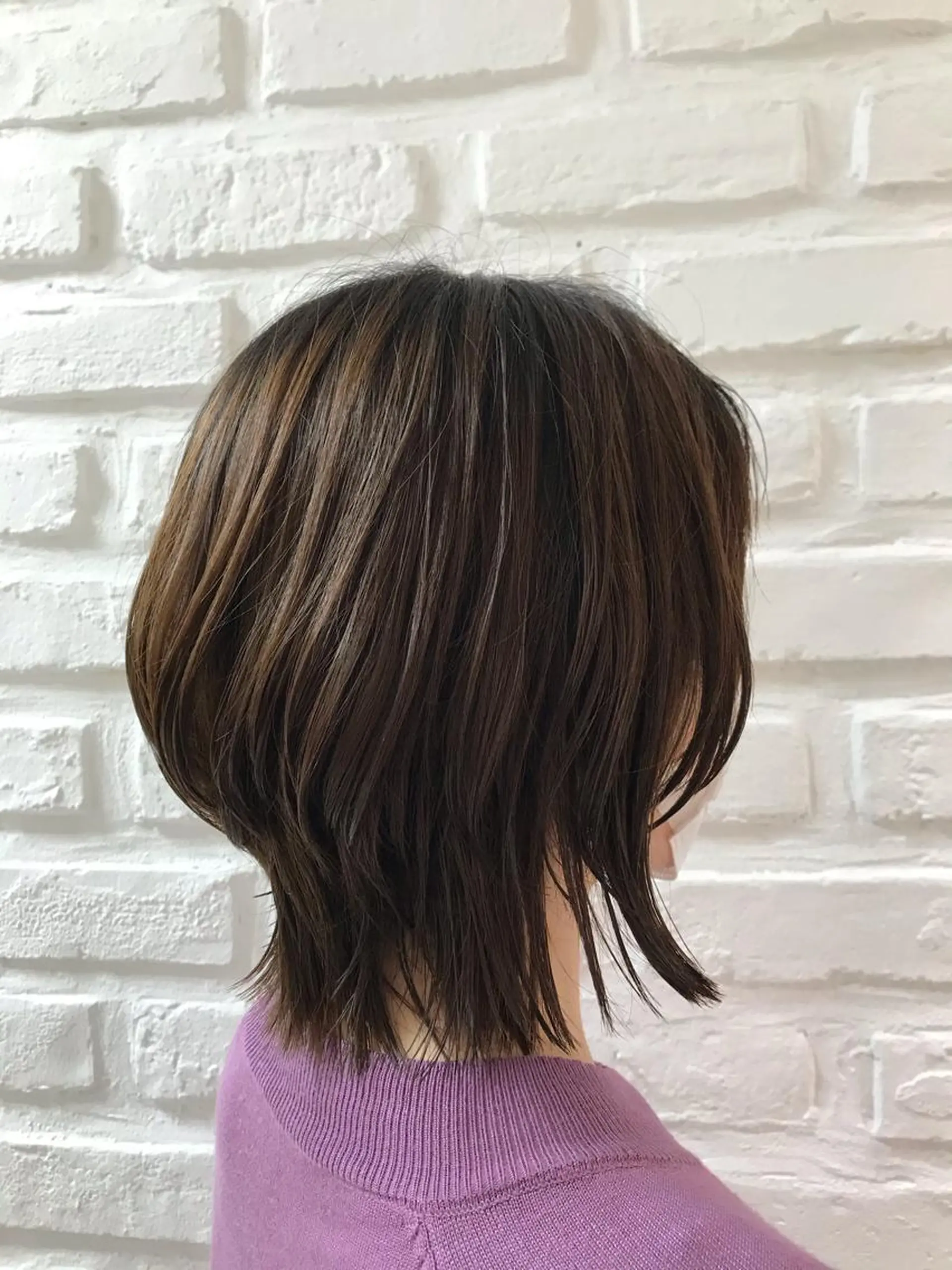 ミディアム ボブ くびれヘア レイヤーカット 外ハネヘア 【暖色カラー特化】 中山由梨のヘアスタイル