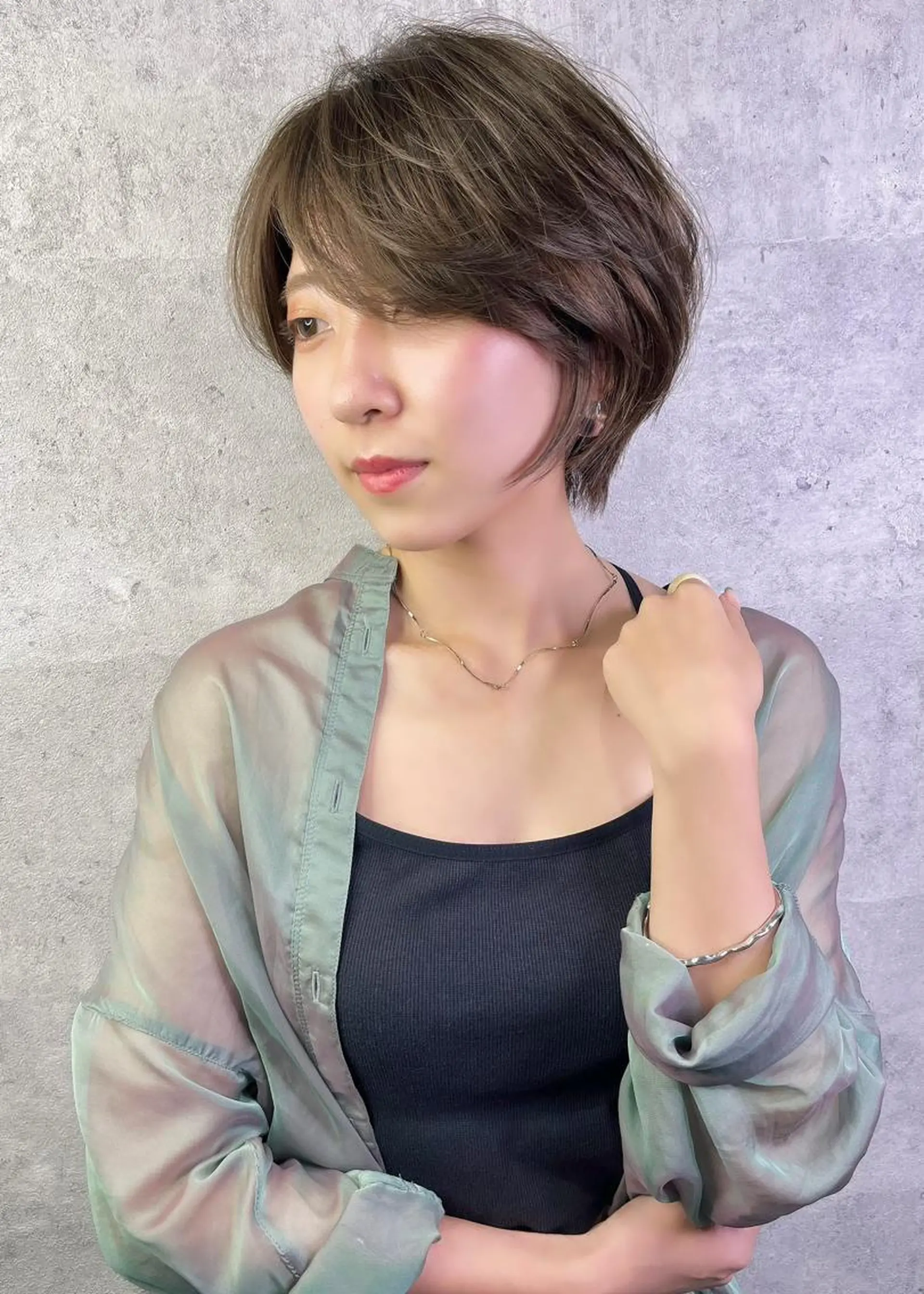 ショート 似合わせカット カット ヘアカラー トリートメント ＿WHITE鳳店 アンダーバーホワイトのヘアスタイル